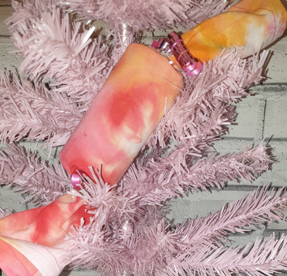 Hand-Dyed Fabric Christmas Crackers: Eco-Friendly Holiday Decor (Set of Three) - KJ Designs