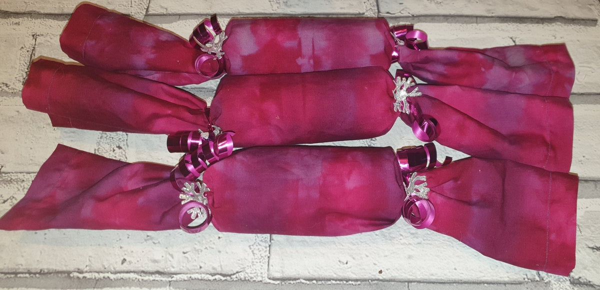 Hand-Dyed Fabric Christmas Crackers: Eco-Friendly Holiday Decor (Set of Three) - KJ Designs