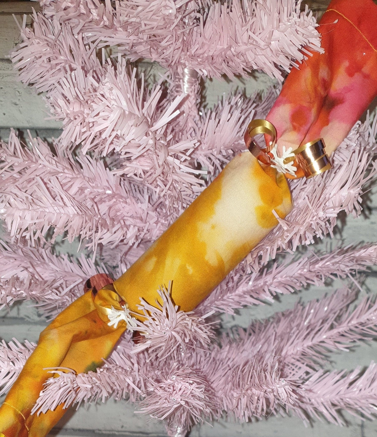 Hand-Dyed Fabric Christmas Crackers: Eco-Friendly Holiday Decor (Set of Three) - KJ Designs