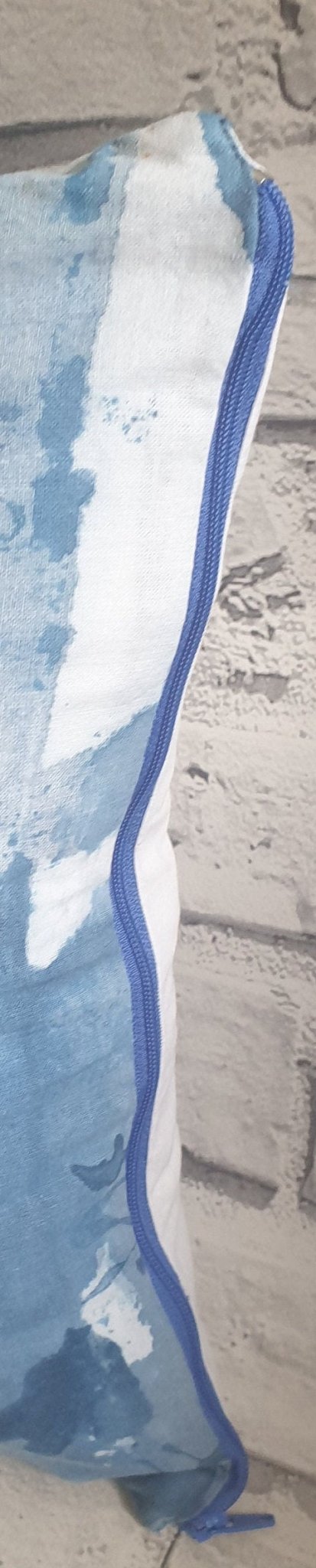 Hand-Dyed Indigo Shibori Cushion: Blue & White Cotton Decor - KJ Designs