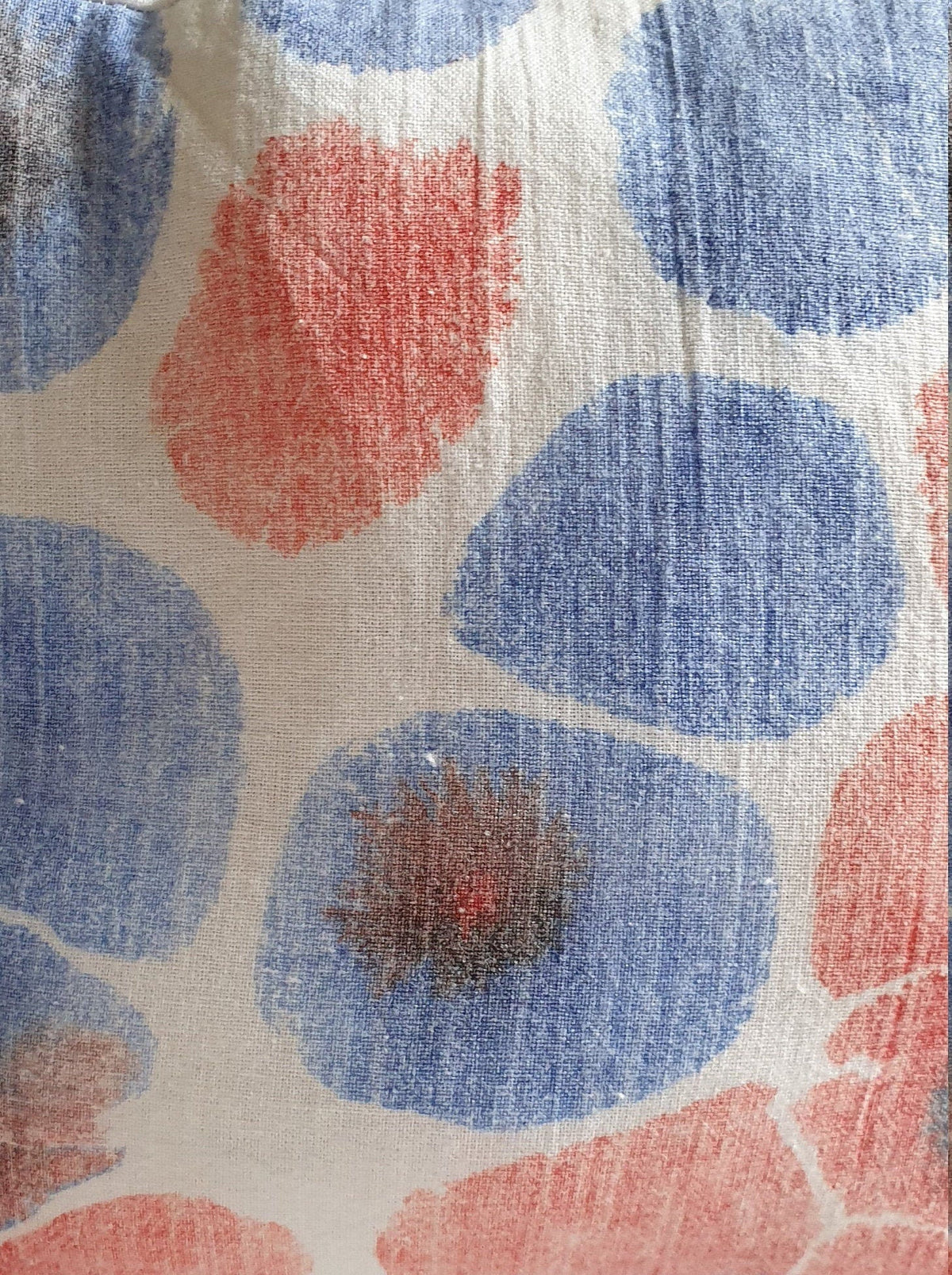 Hand-Dyed Marbled Fabric Door Stop: Red & Blue Cotton Home Decor - KJ Designs