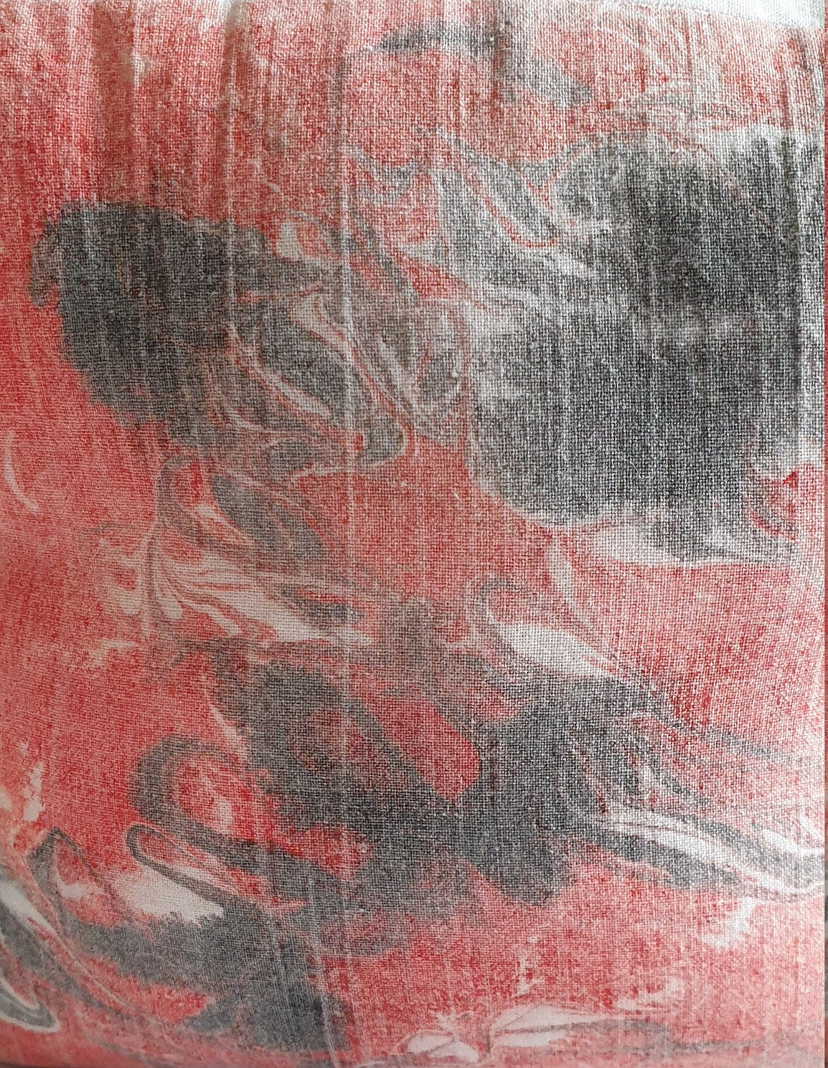 Hand-Dyed Marbled Fabric Door Stop: Red & Blue Cotton Home Decor - KJ Designs