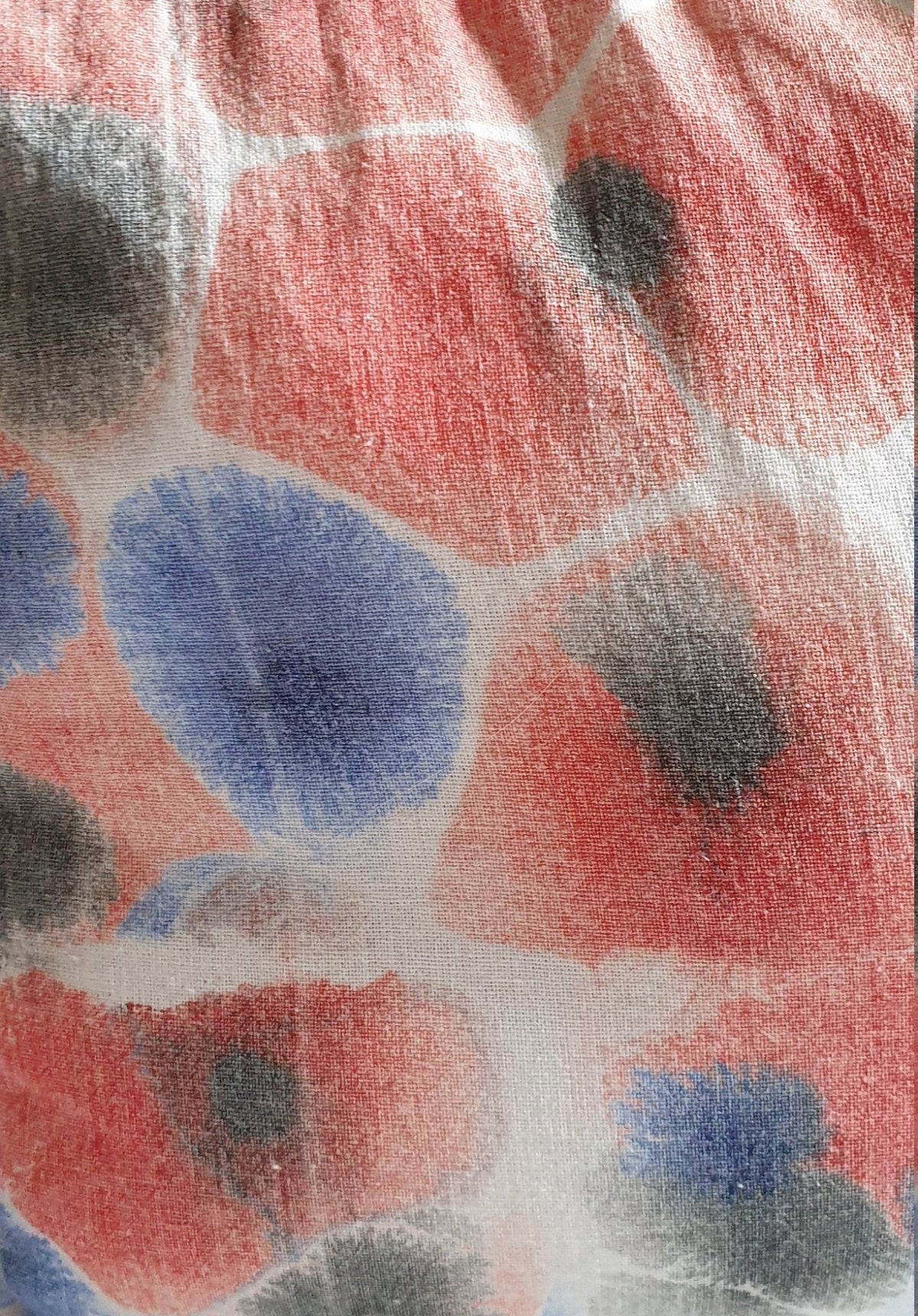 Hand-Dyed Marbled Fabric Door Stop: Red & Blue Cotton Home Decor - KJ Designs