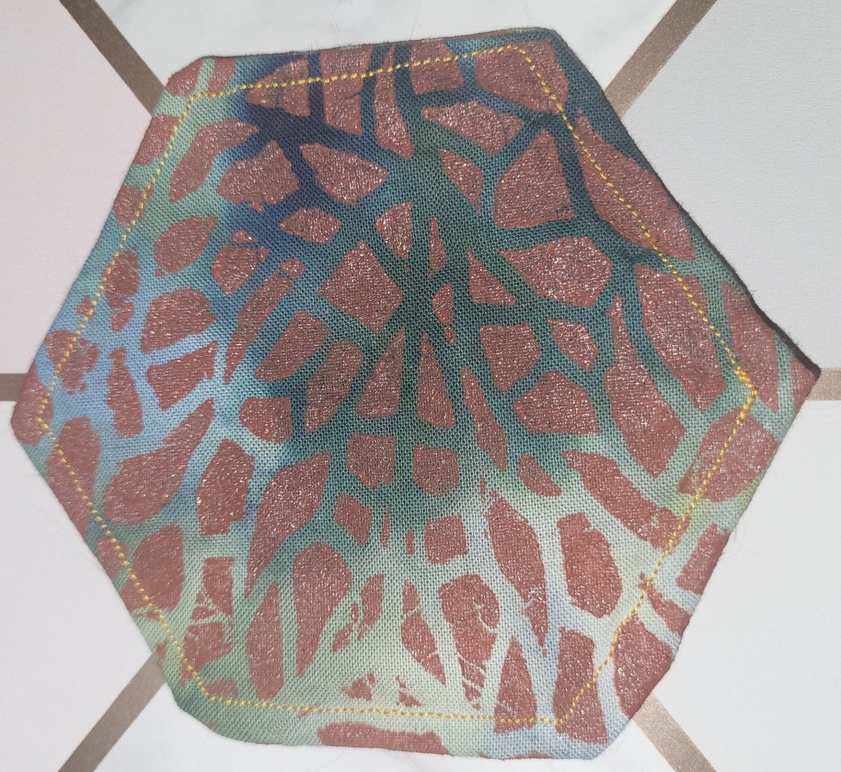 Hand-Printed Coaster Set: Eco-Friendly Home Decor - KJ Designs
