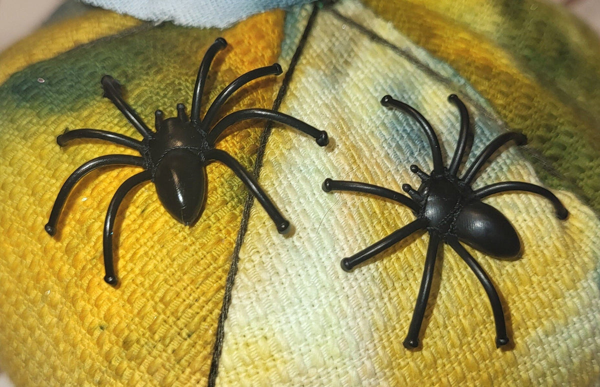 Handmade Halloween Fabric Pumpkins with Spiders: Spooky Season Decor - KJ Designs