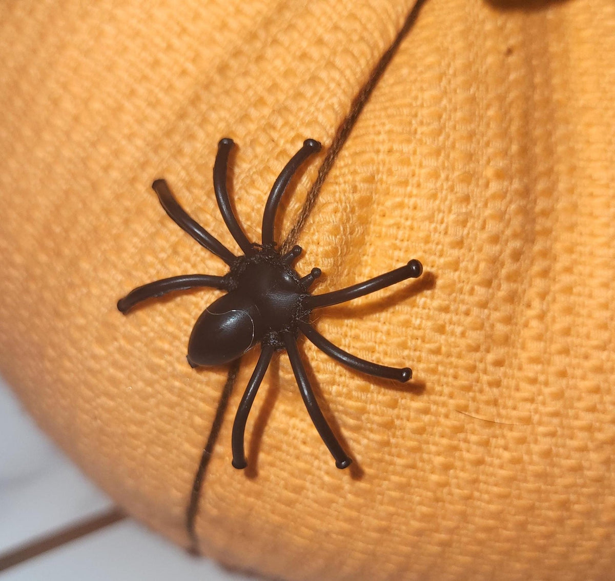 Handmade Orange Halloween Pumpkins: Spooky Spider Decor, Set of 3 - KJ Designs