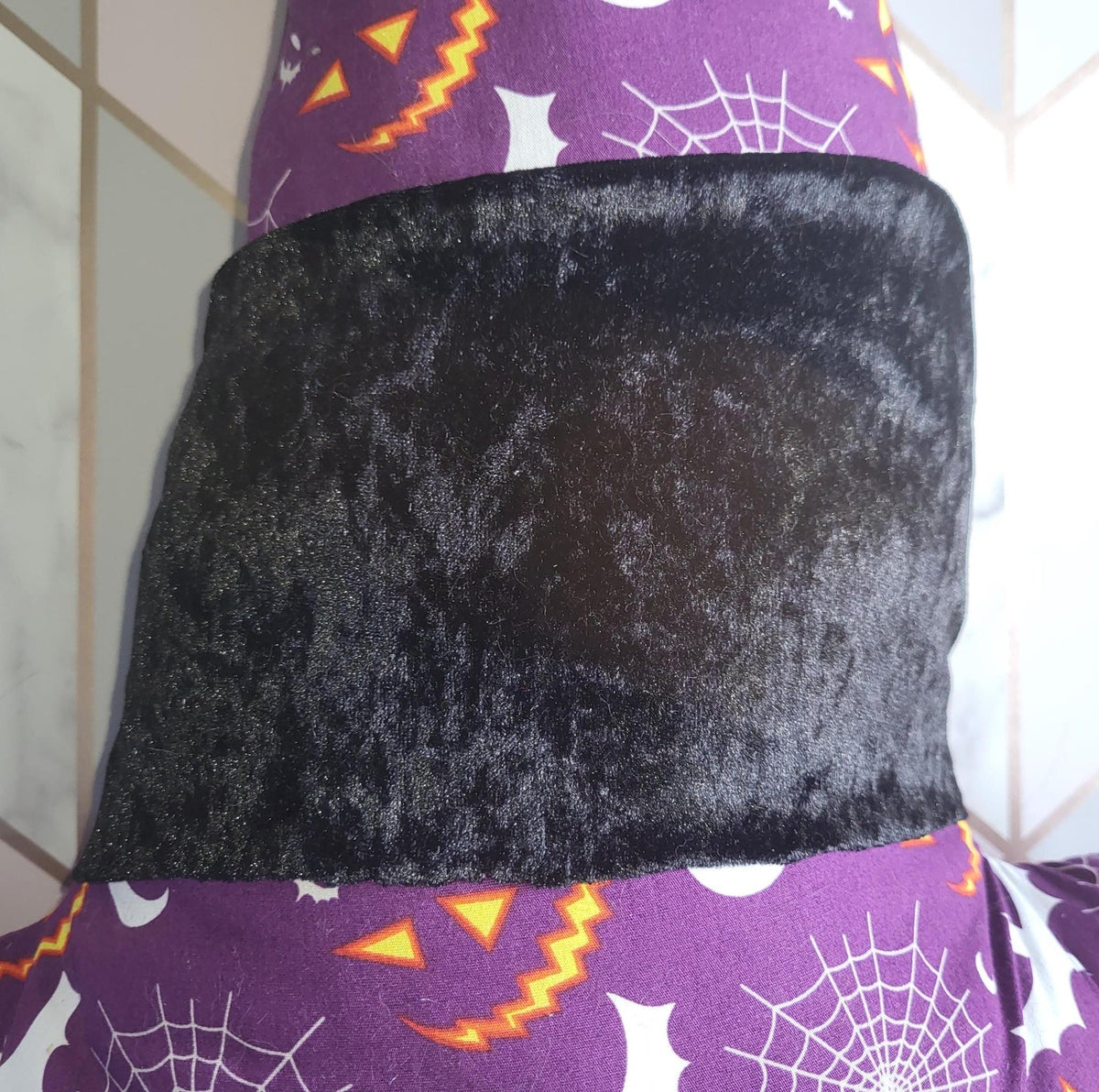 Handcrafted Purple Witch Hat Cushion: Halloween Accent Pillow - KJ Designs