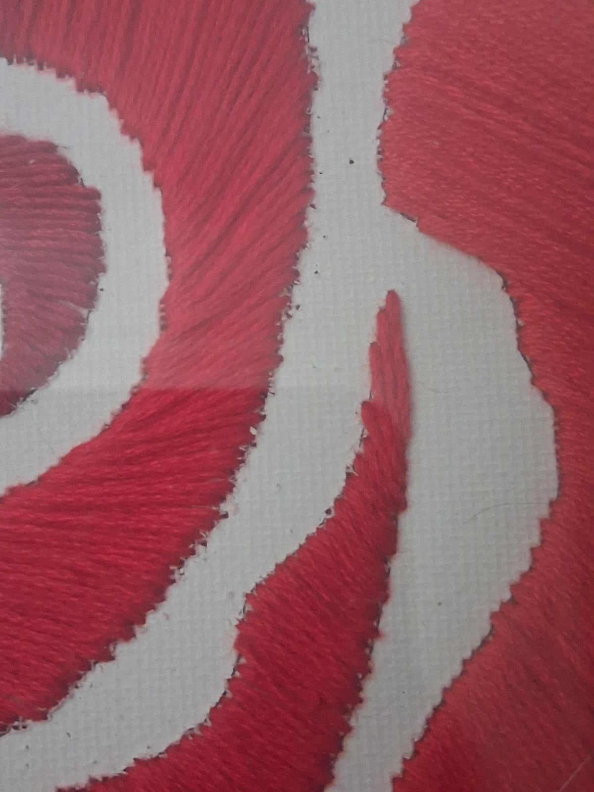 Handmade Red Rose Textile Wall Art - KJ Designs