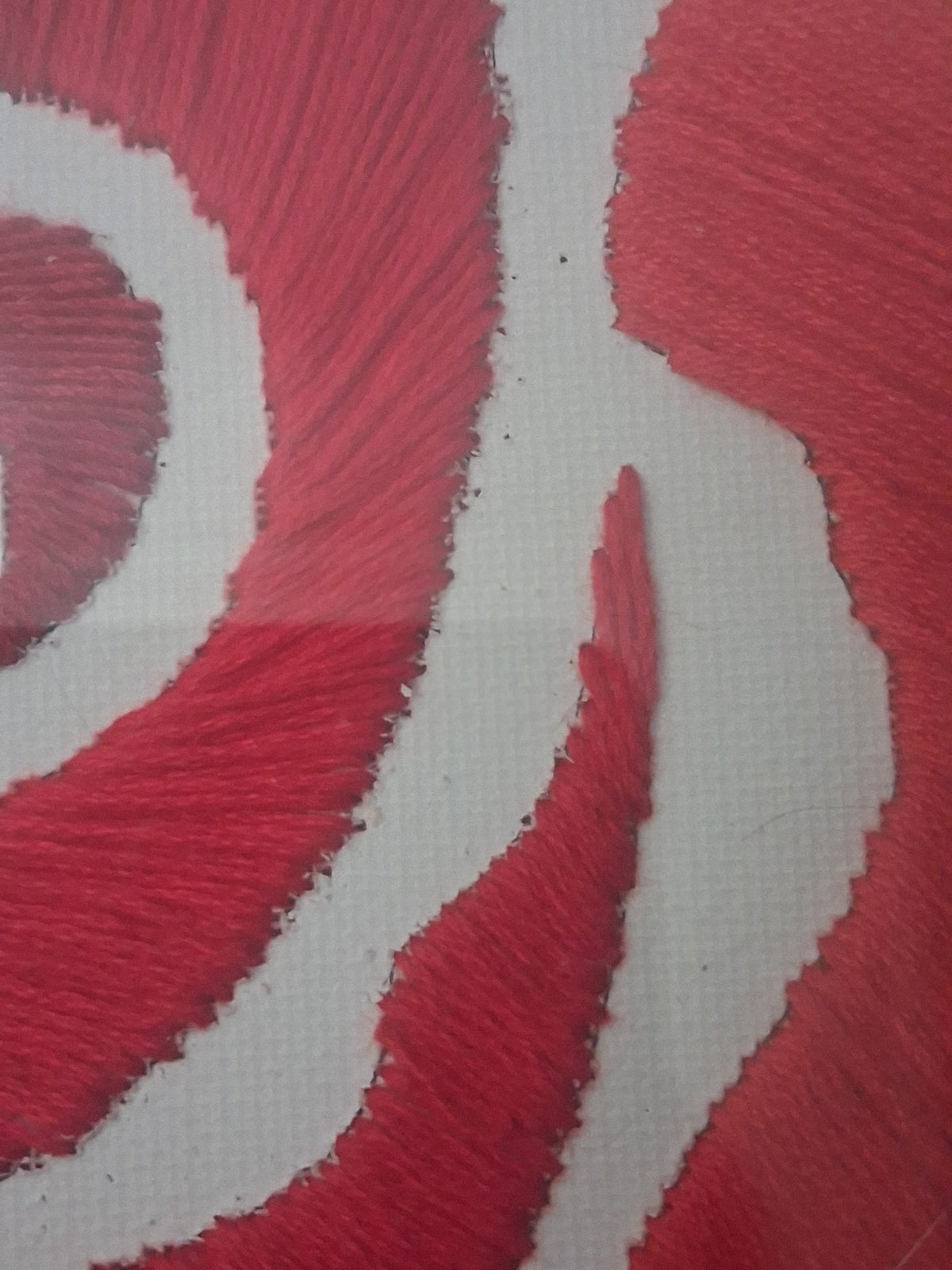 Handmade Red Rose Textile Wall Art - KJ Designs