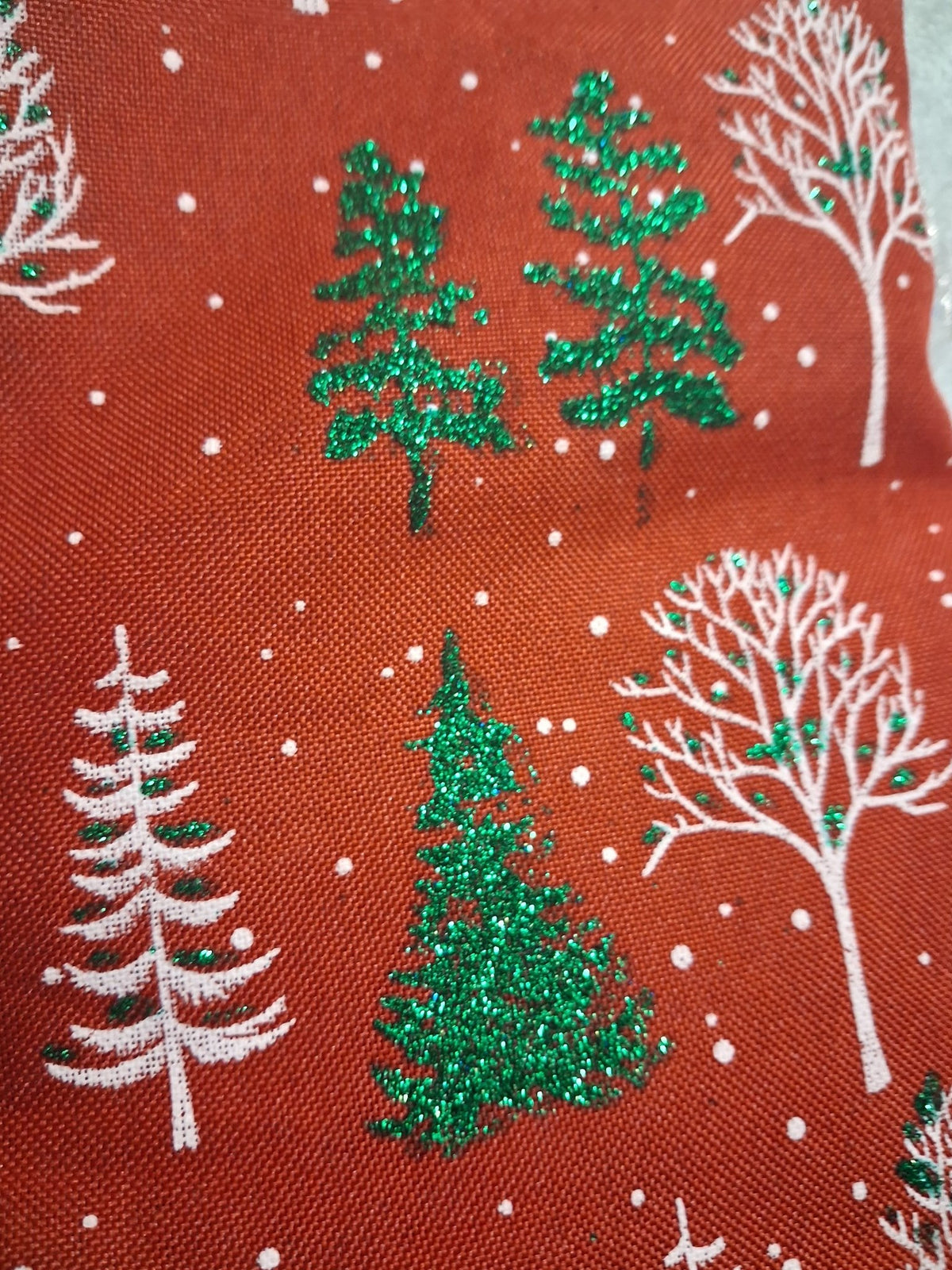 Handmade Red Woodland Christmas Stocking – Choice of Festive Finish - KJ Designs
