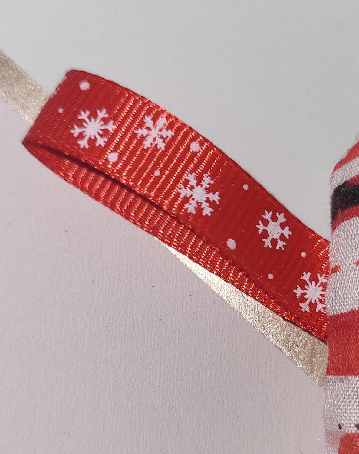 Handmade Santa Fabric Christmas Stocking Ornament - KJ Designs