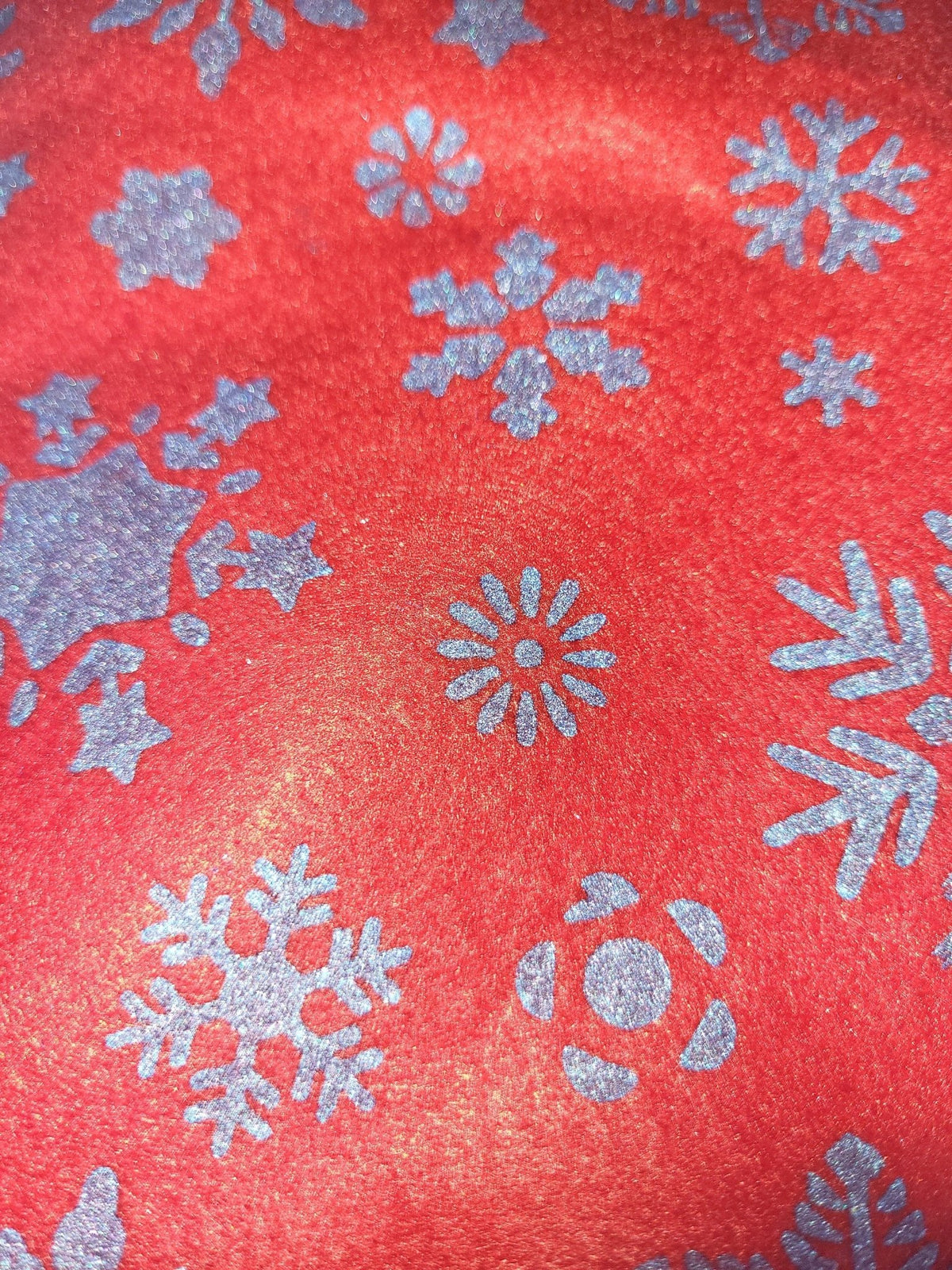 Handmade Snowflake Christmas Stocking: Red & Blue Holiday Decor - KJ Designs
