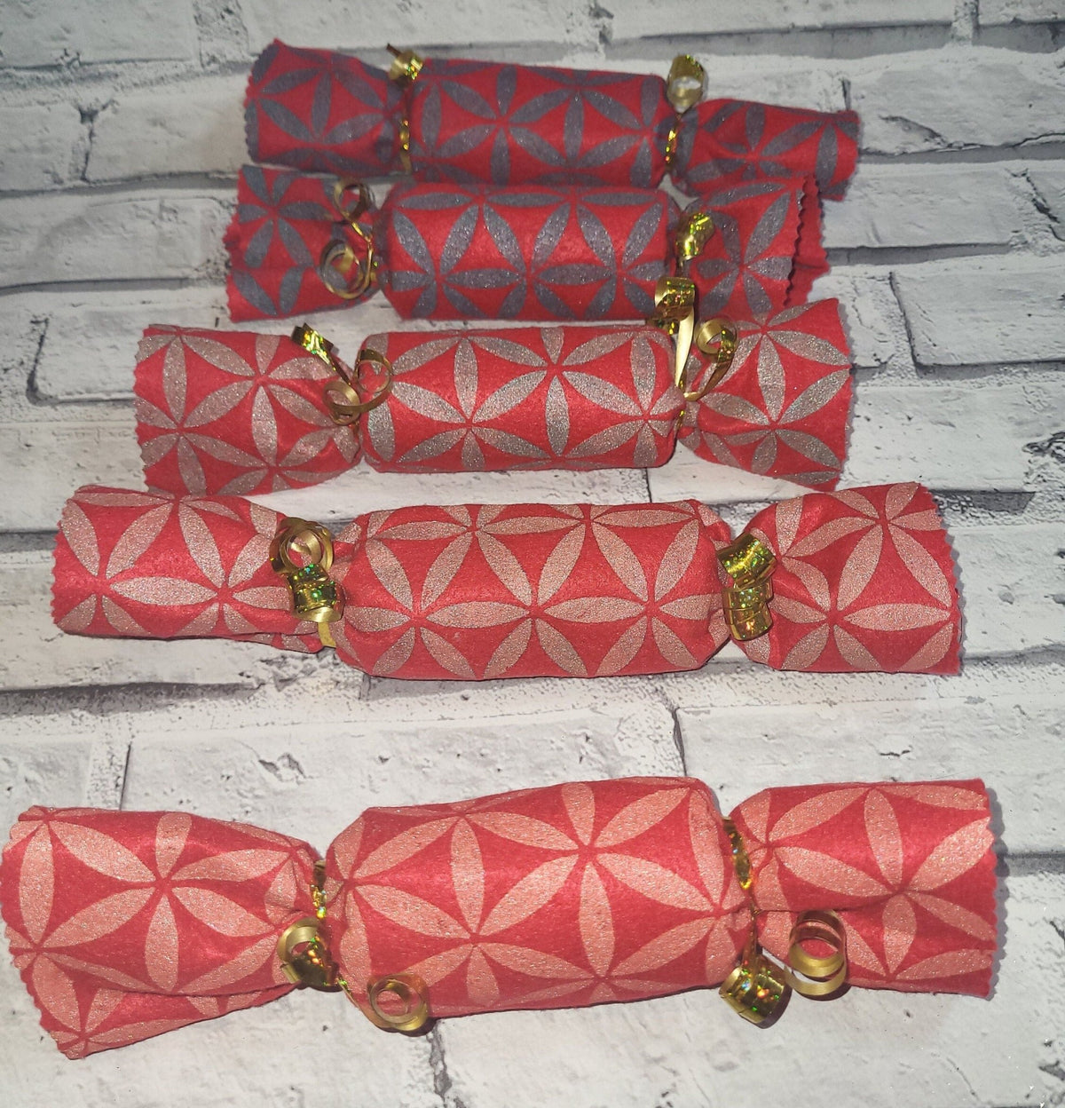 Handmade Sustainable Christmas Crackers: Handprinted Eco Decor (Set of 5) - KJ Designs