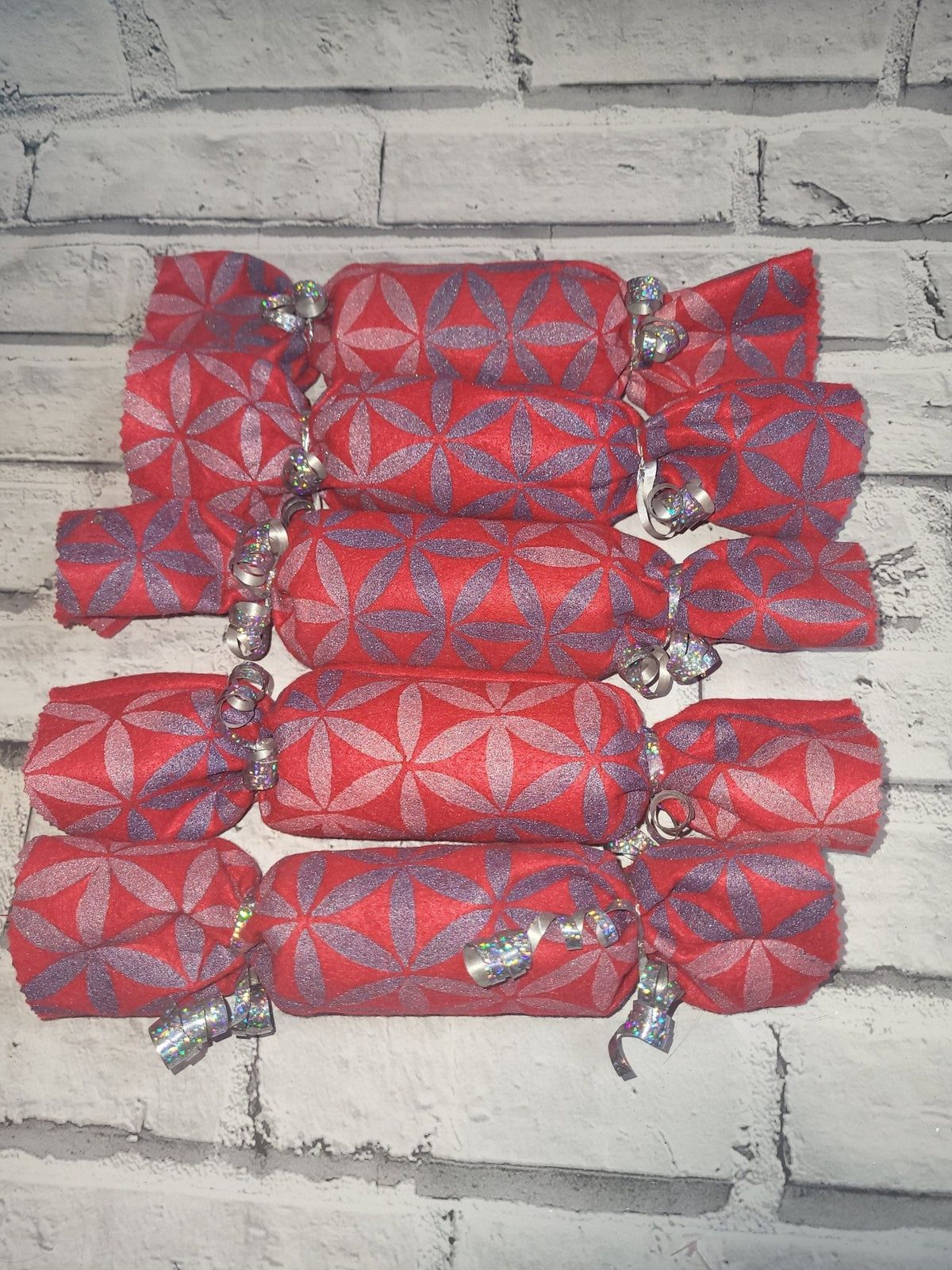 Handmade Sustainable Christmas Crackers: Handprinted Eco Decor (Set of 5) - KJ Designs