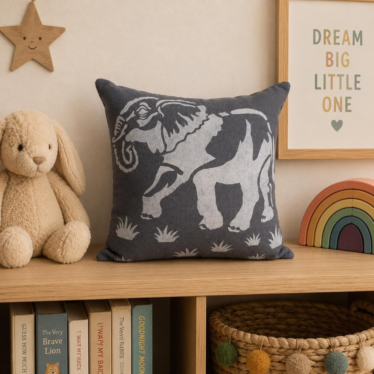 Handprinted Safari Pillows: Wild Animal Nursery Decor, Animal Lover Gift - KJ Designs