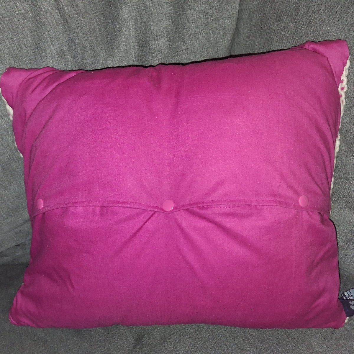 Handwoven Fuchsia & Cream Statement Cushion - KJ Designs