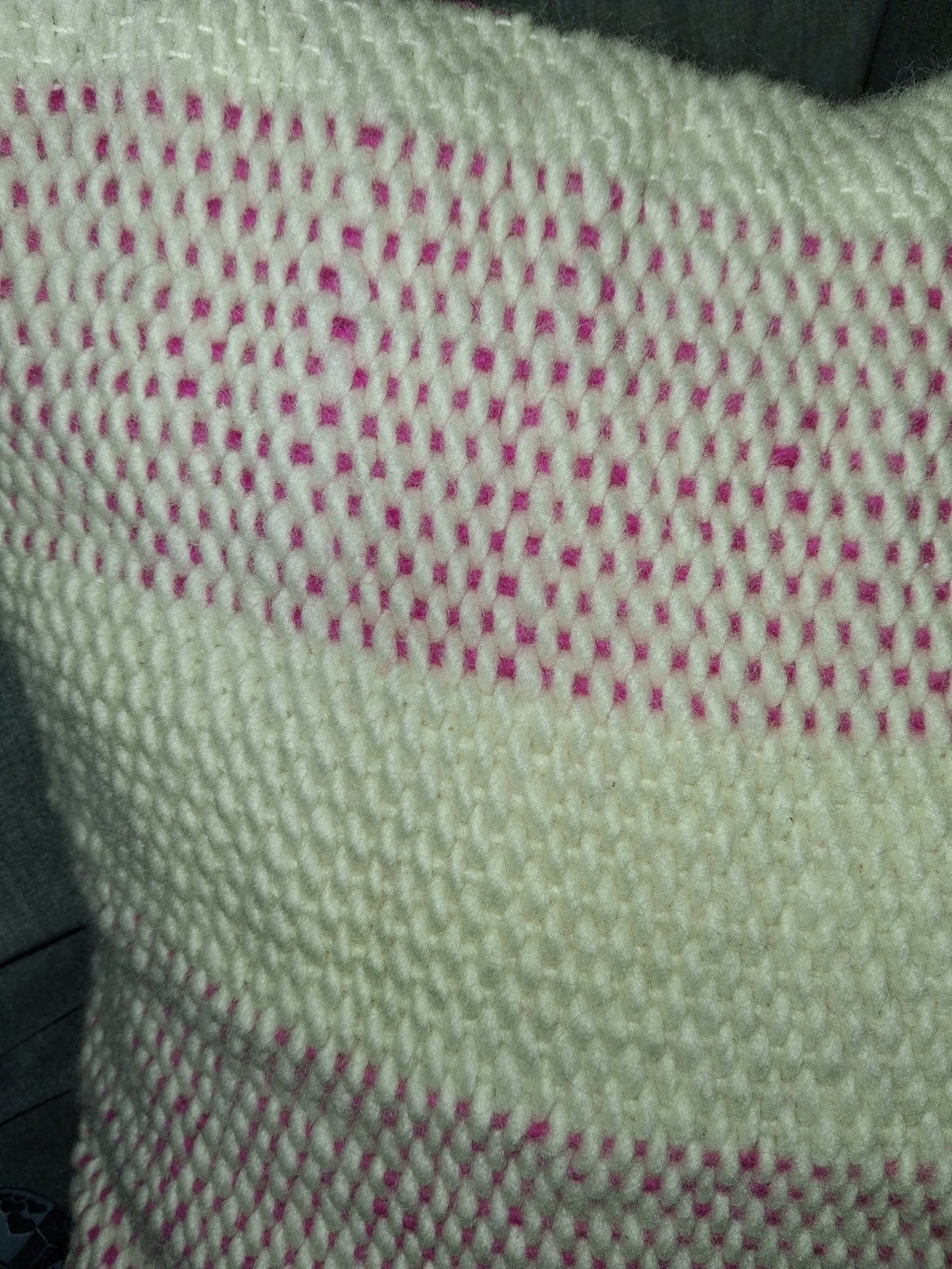 Handwoven Fuchsia & Cream Statement Cushion - KJ Designs