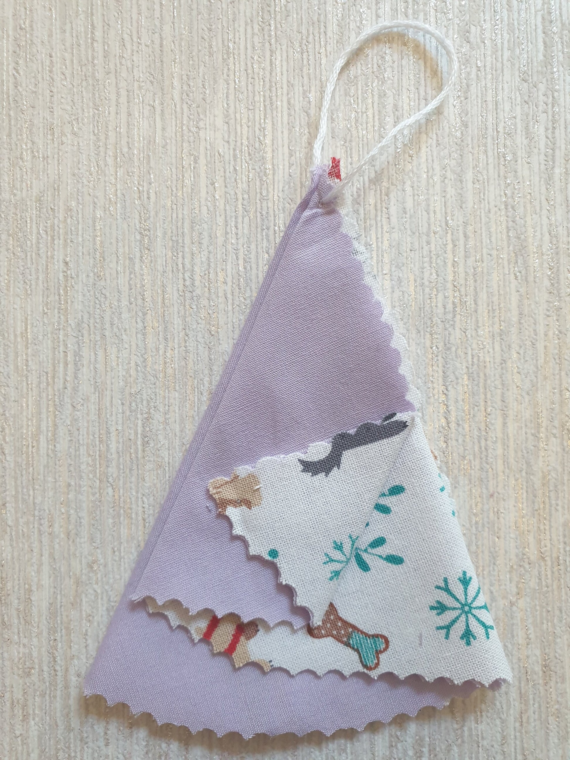 Handsewn Fabric Christmas Tree Ornament: Eco-Friendly Decor