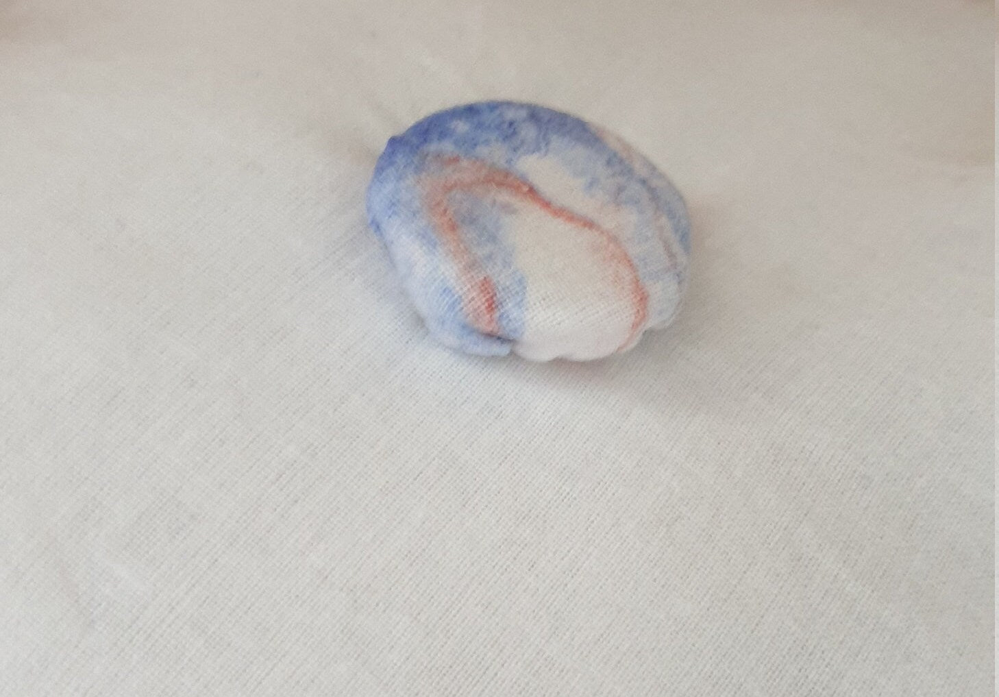Hand-Dyed Marbled Fabric Door Stop: Red & Blue Cotton Home Decor