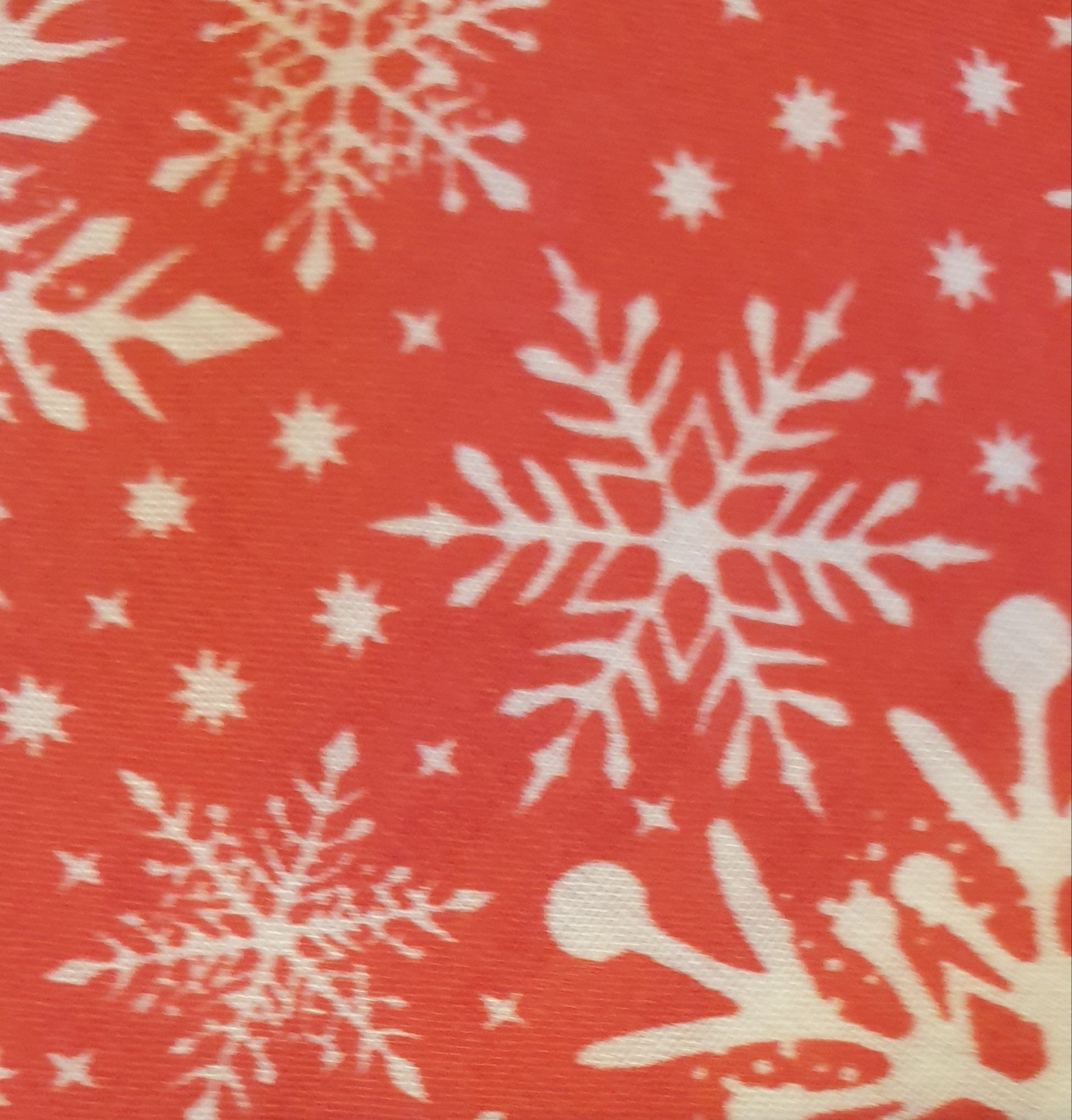 Fabric Christmas Stocking, Red and White Snowflake Decor