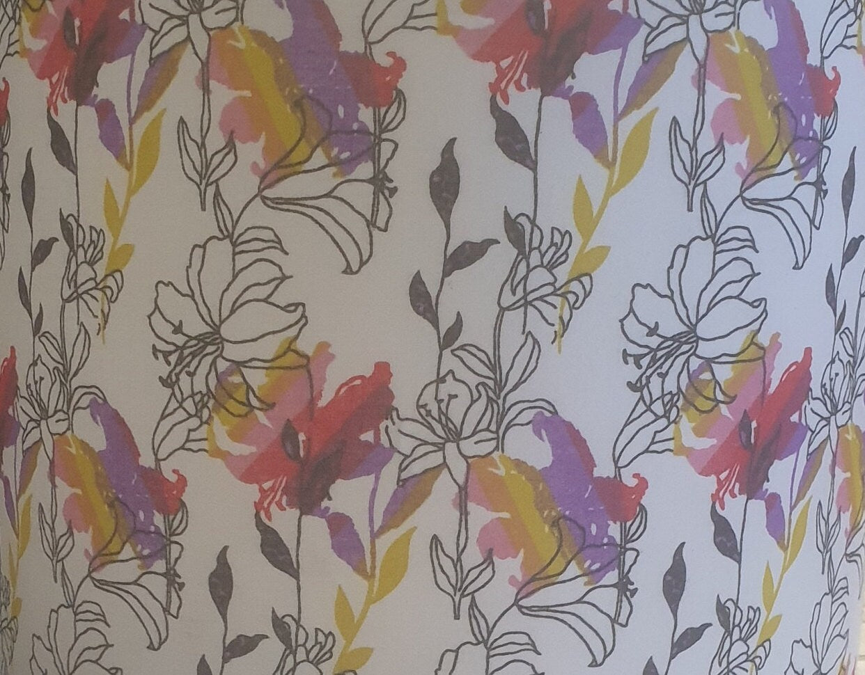 Large Floral Lampshade: Rainbow Flower Table Lamp Decor