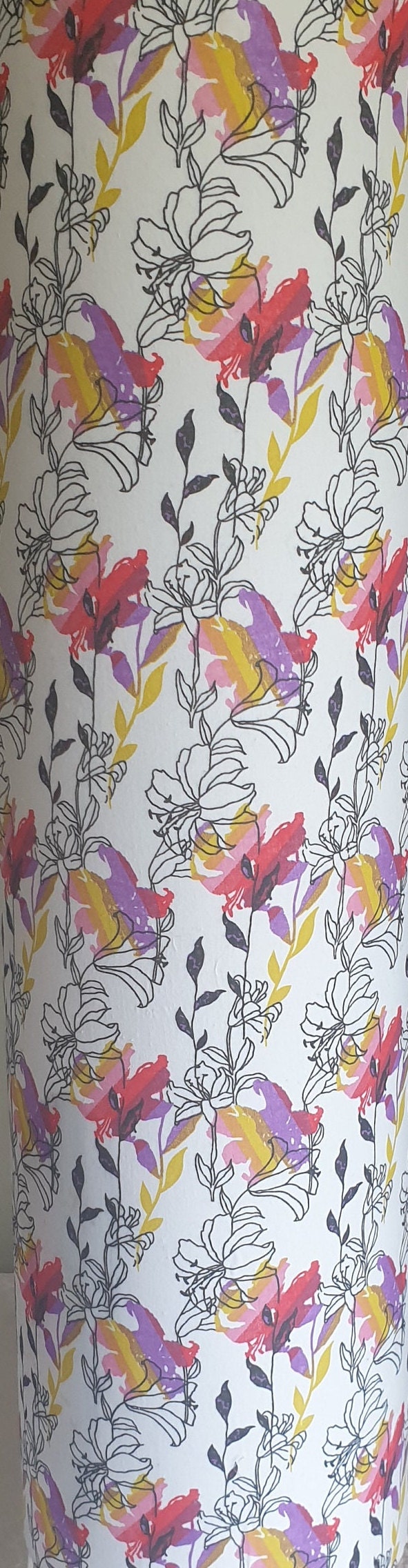 Floral Fabric Floor Lampshade: Whimsical Home Decor (72cm Tall)