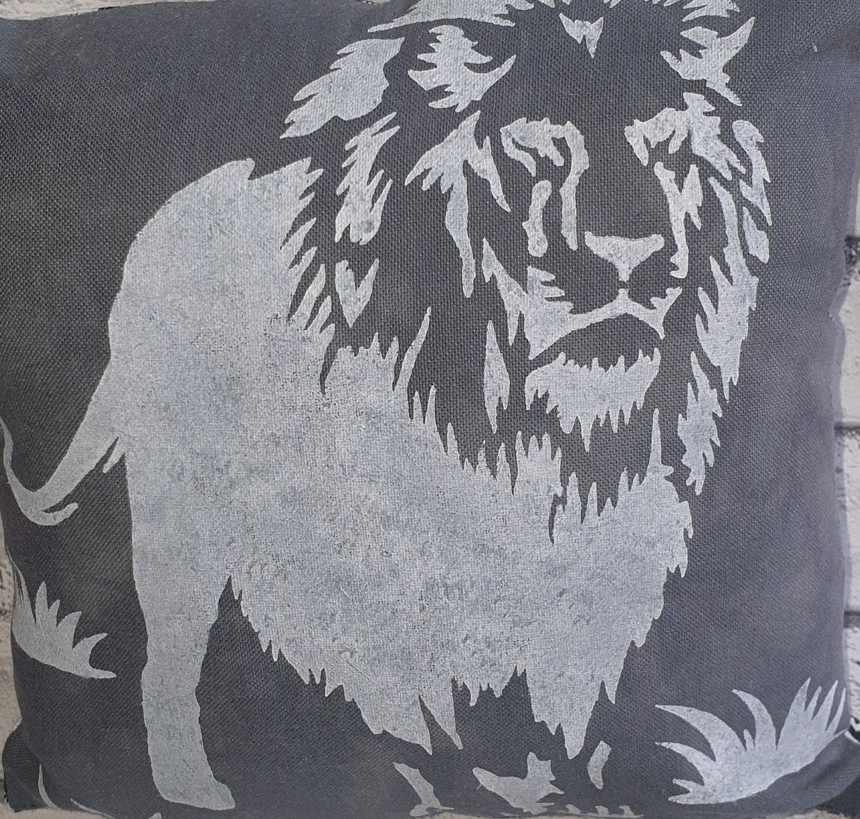 Handprinted Safari Pillows: Wild Animal Nursery Decor, Animal Lover Gift