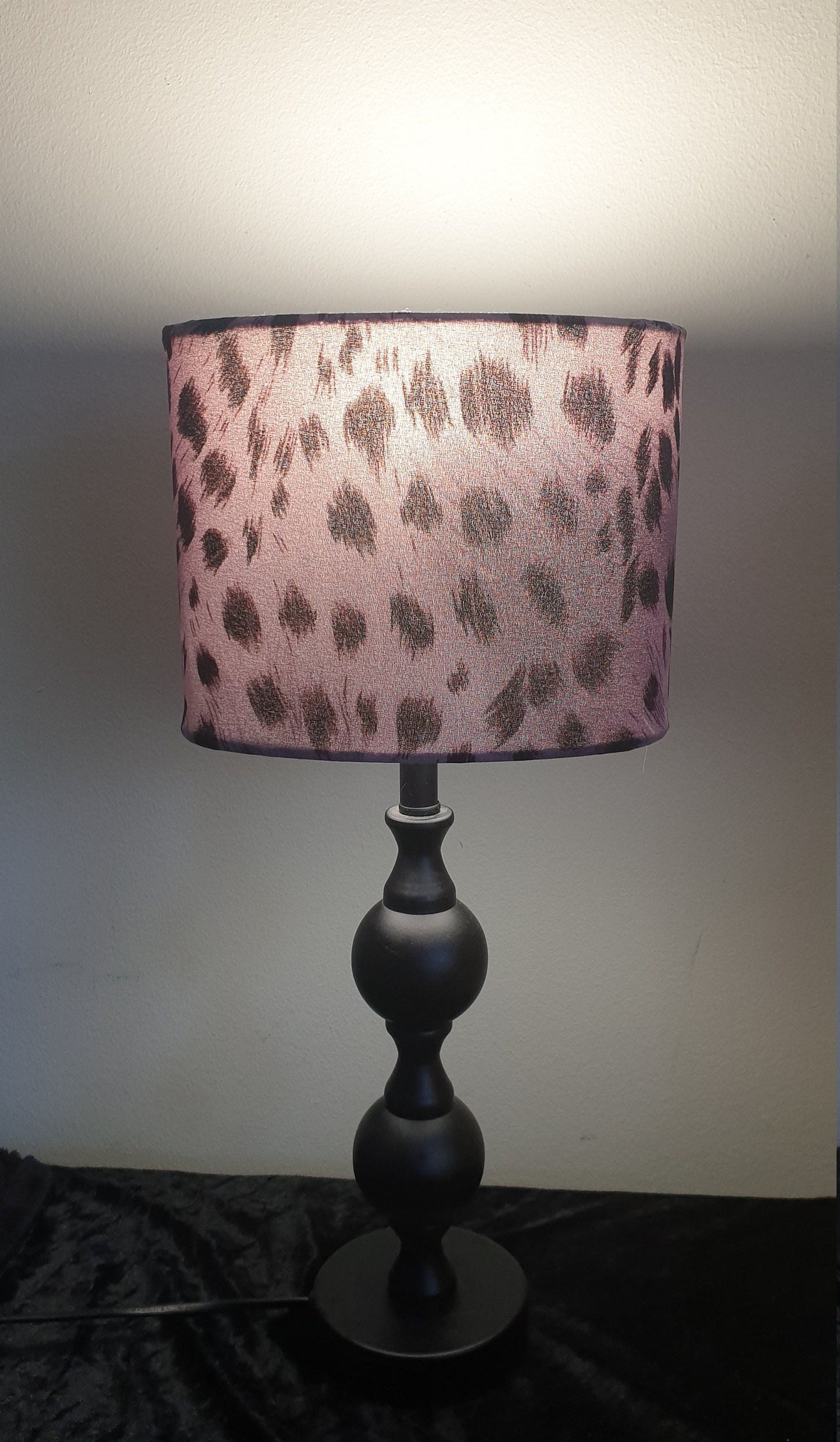 Animal Print Oval Lampshade: Purple Accent Lighting, Kid's Room Decor