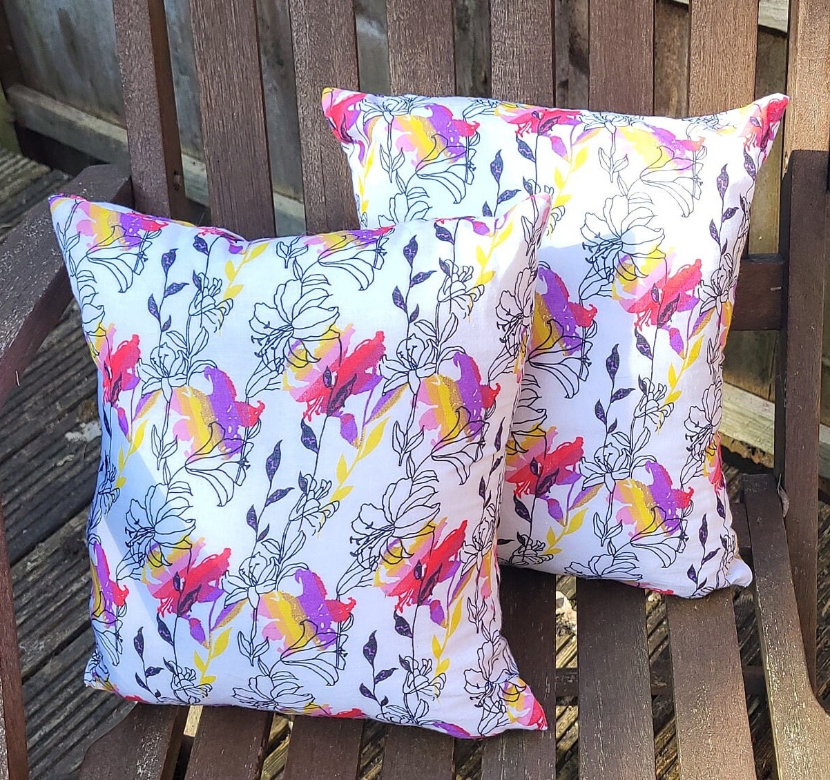 Vibrant Floral Cushion Set: Handmade Colorful Throw Pillows