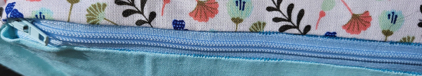 Reversible Floral Cushion: Sky Blue Summer Decor