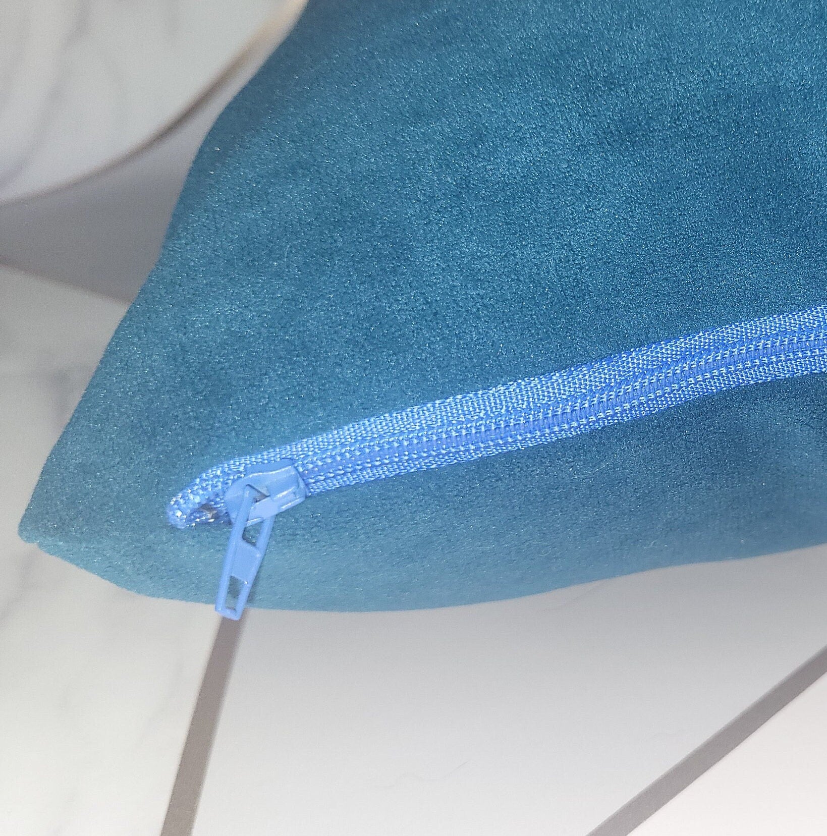 Teal Velvet Cushions: Square Pillows, Family Room Decor (30cm)