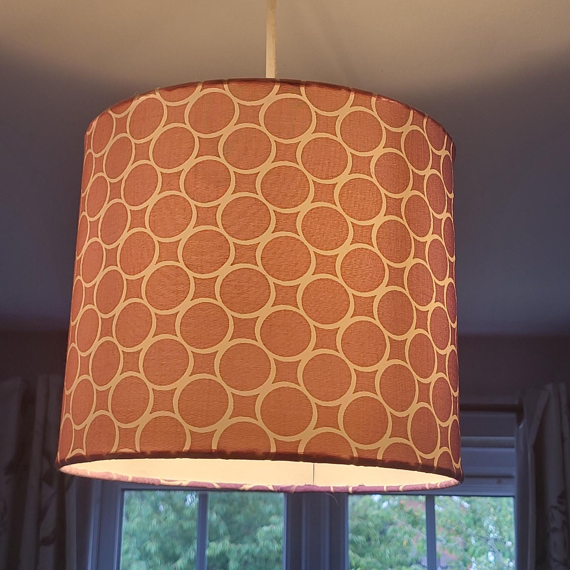 Purple Ombre Lampshade: Geometric Print, Girl's Room Decor