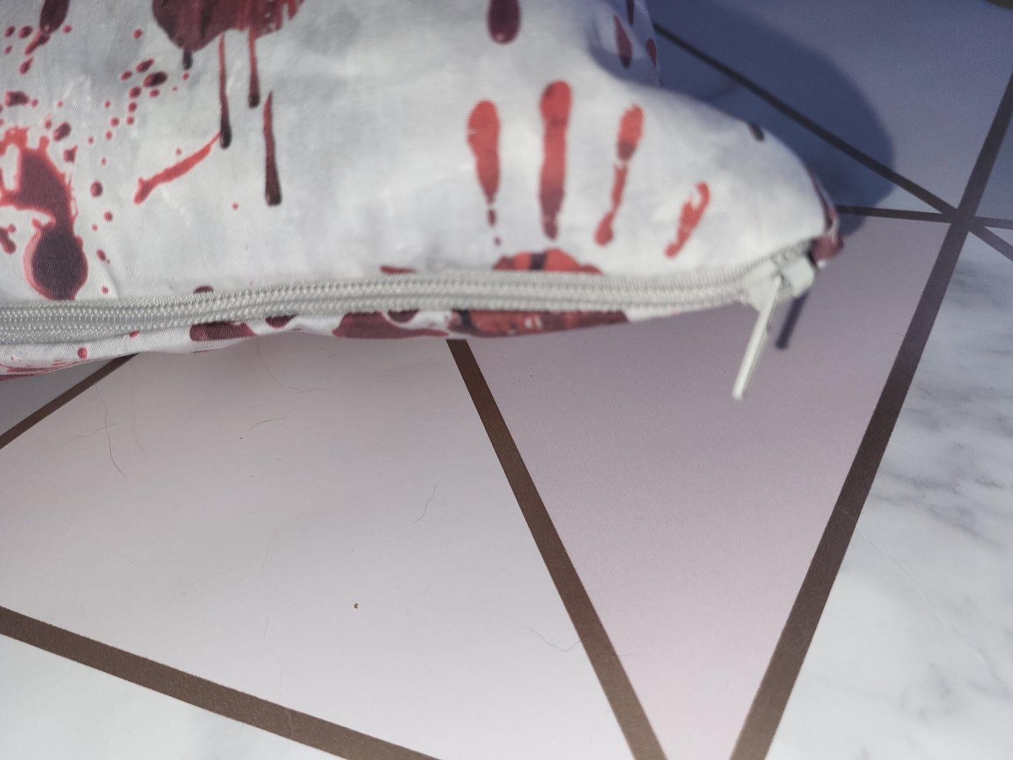 Bloody Handprint Halloween Pillow Covers: Alternative Horror Decor (Set of Two)