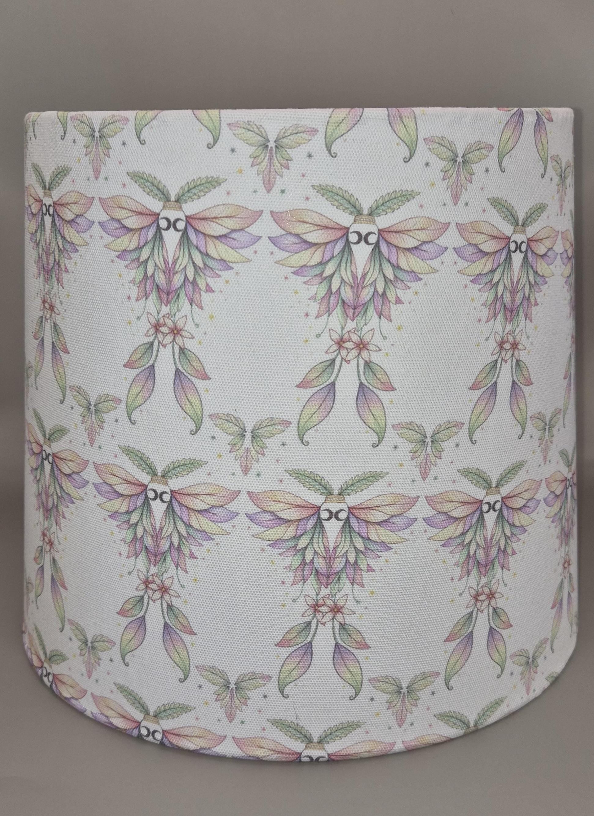Pastel Moth Empire Lampshade | Handmade Fabric Shade | Exclusive Cottagecore Lighting | Soft Whimsical Decor