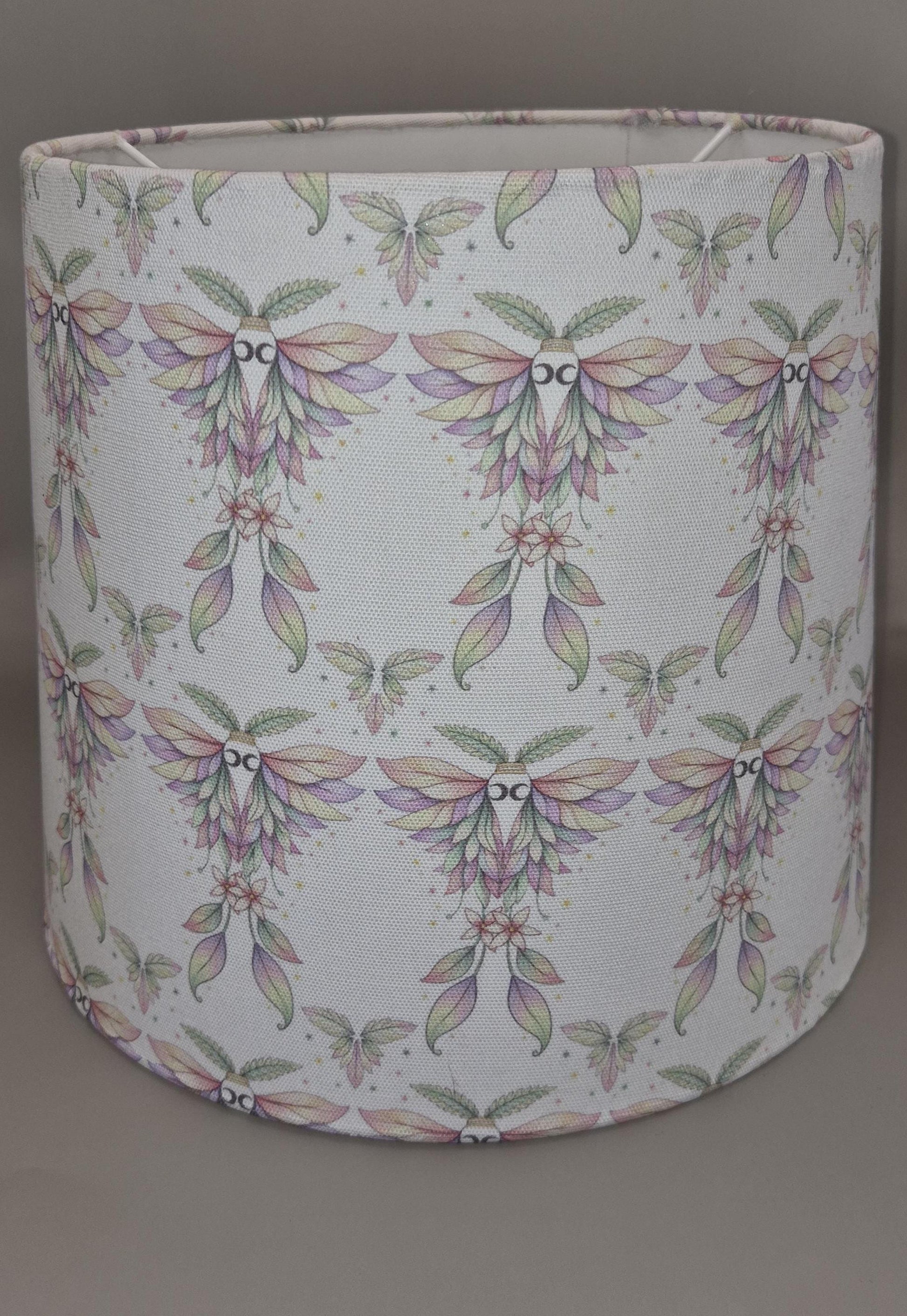 Pastel Moth Empire Lampshade | Handmade Fabric Shade | Exclusive Cottagecore Lighting | Soft Whimsical Decor