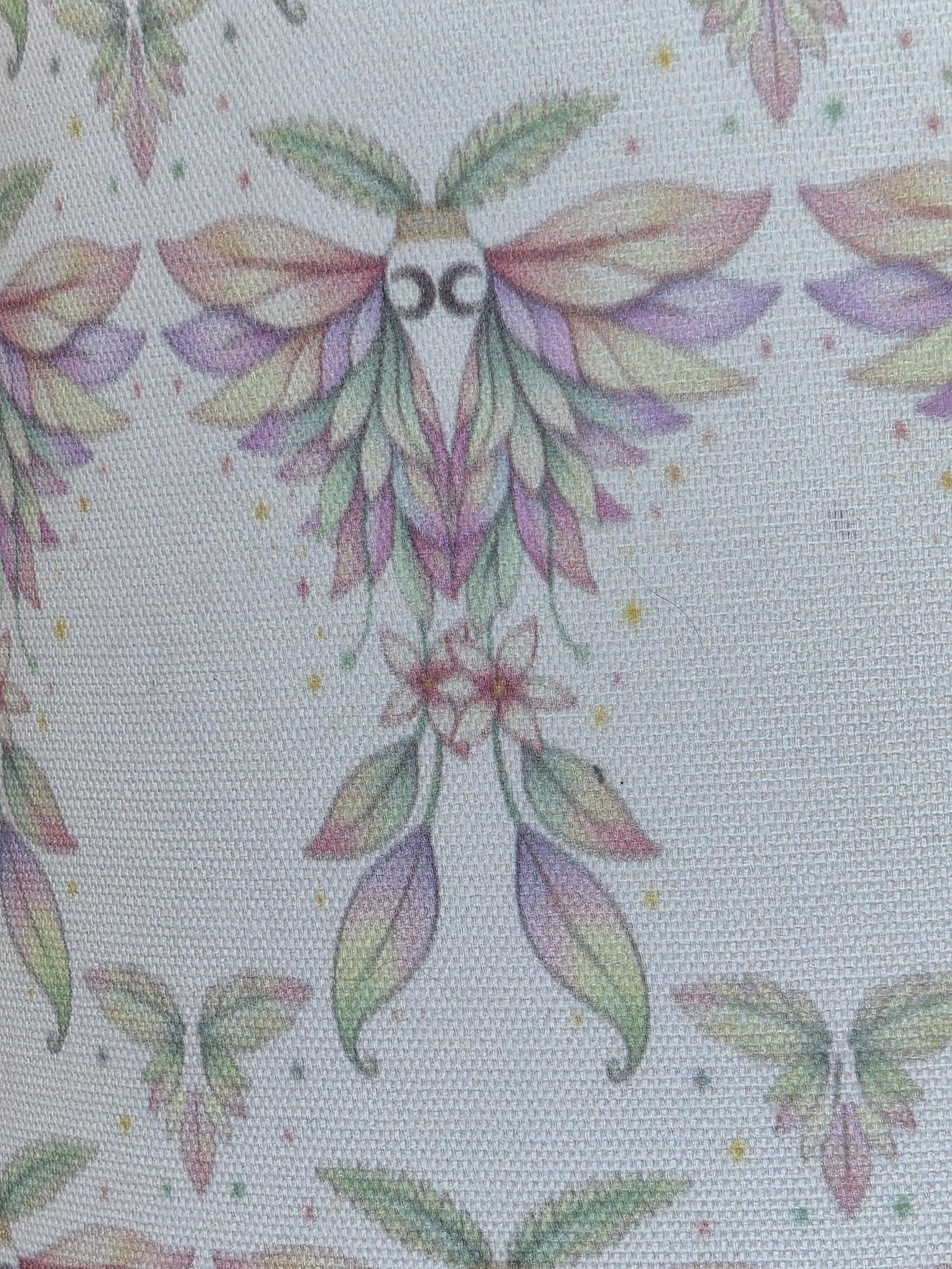 Pastel Moth Empire Lampshade | Handmade Fabric Shade | Exclusive Cottagecore Lighting | Soft Whimsical Decor