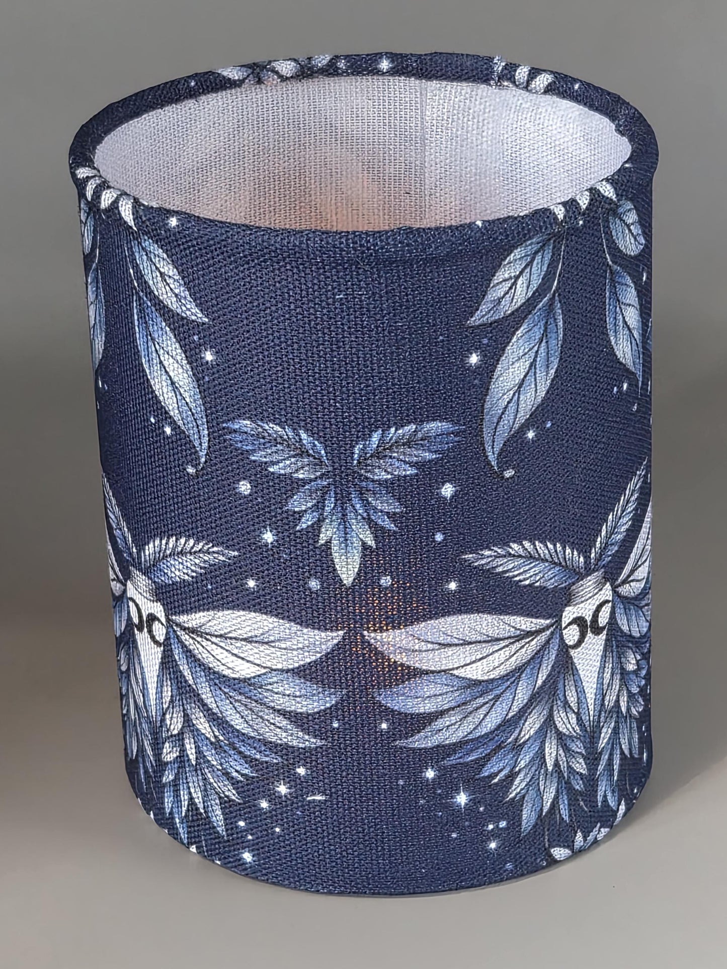 Dark Moth Fabric Tealight Holder | Whimsical Cottagecore LED Candle Lamp