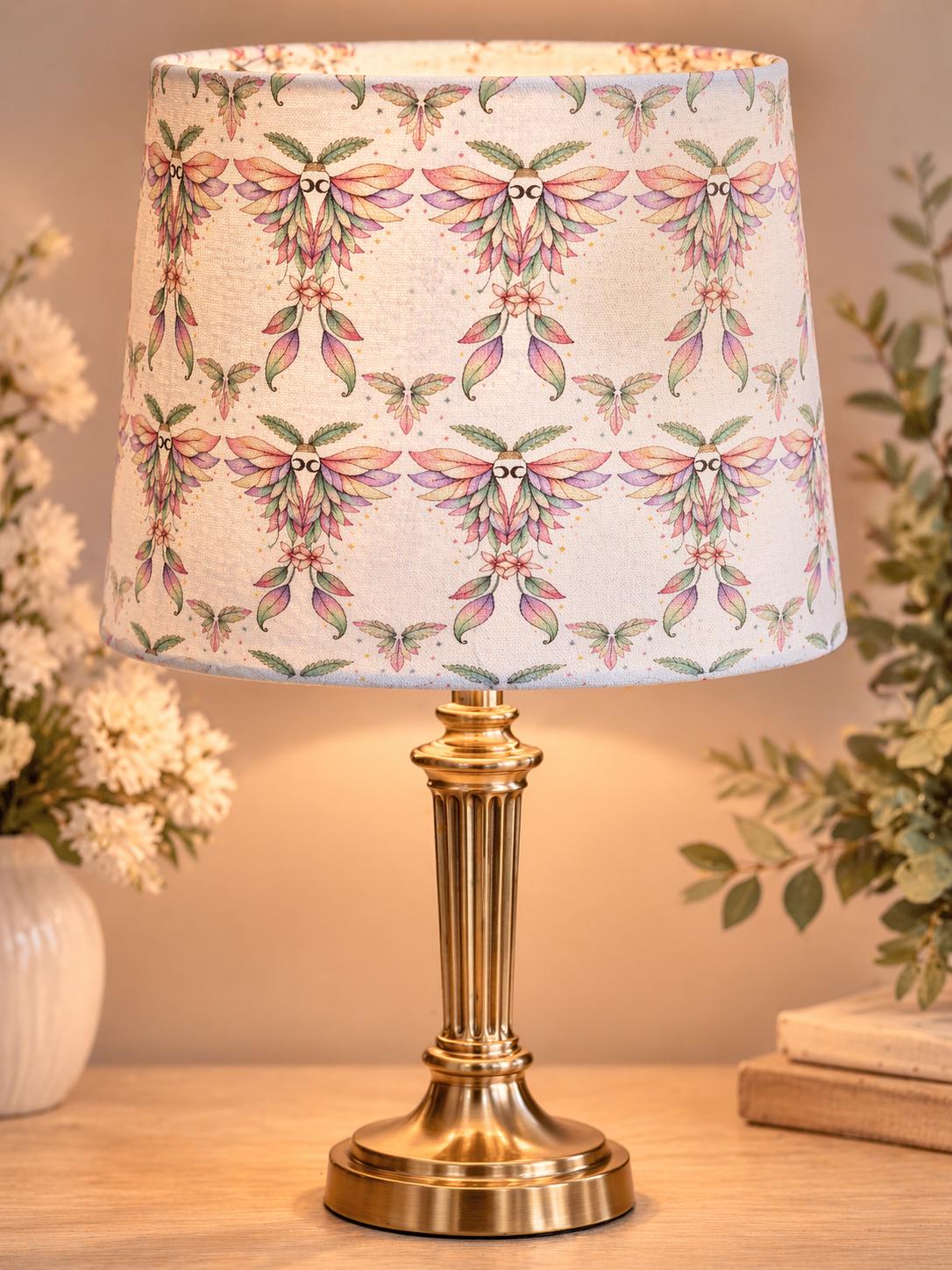 Pastel Moth Empire Lampshade | Handmade Fabric Shade | Exclusive Cottagecore Lighting | Soft Whimsical Decor