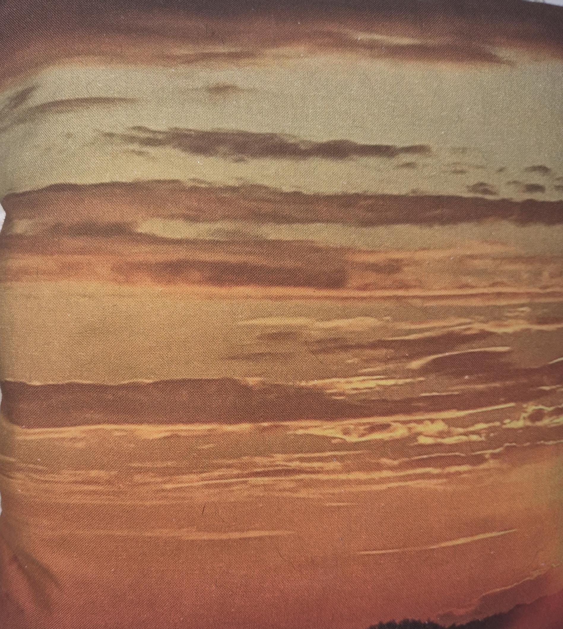 Sunset Landscape Cushion Cover | Hand-Dyed Backing, Digital Print Pillow (30x30cm)