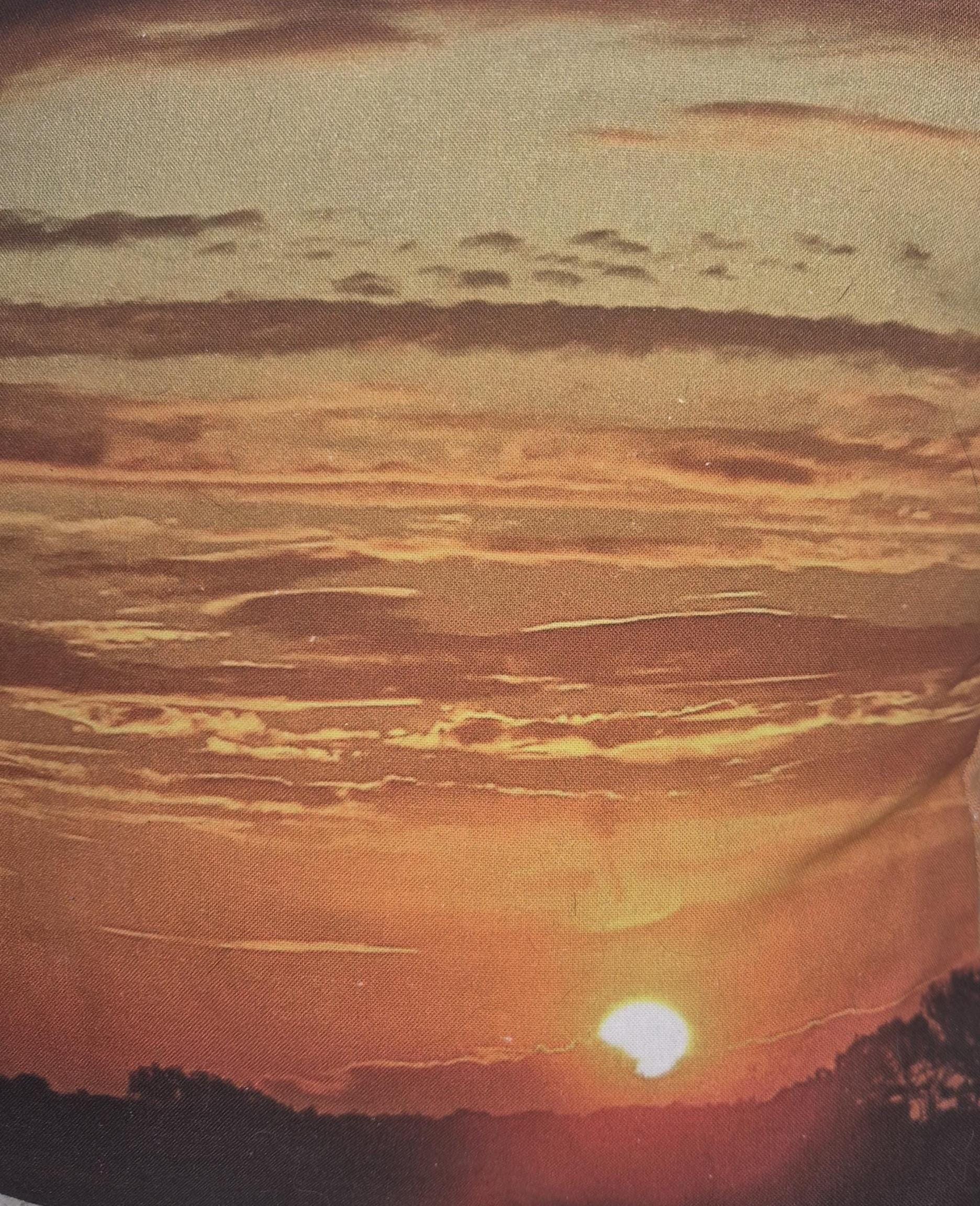 Sunset Landscape Cushion Cover | Hand-Dyed Backing, Digital Print Pillow (30x30cm)