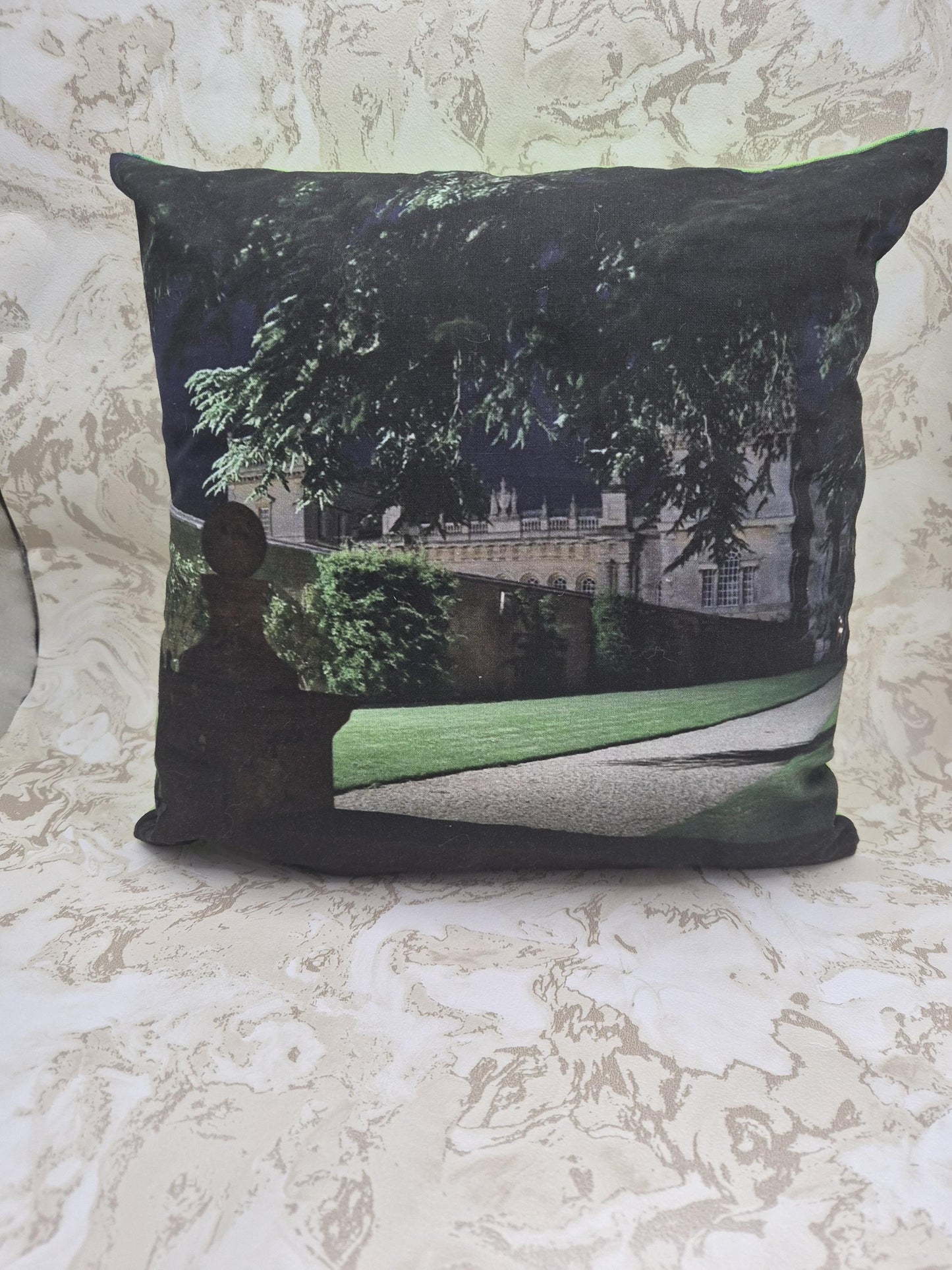 Grimsthorpe Castle Cushion Cover | Heritage Style, Hand-Dyed Backing (30x30cm)