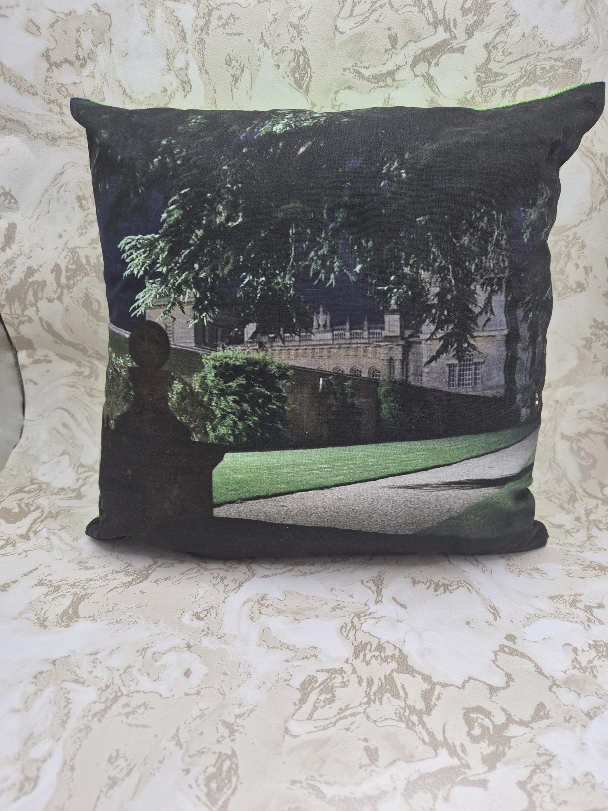 Grimsthorpe Castle Cushion Cover | Heritage Style, Hand-Dyed Backing (30x30cm)