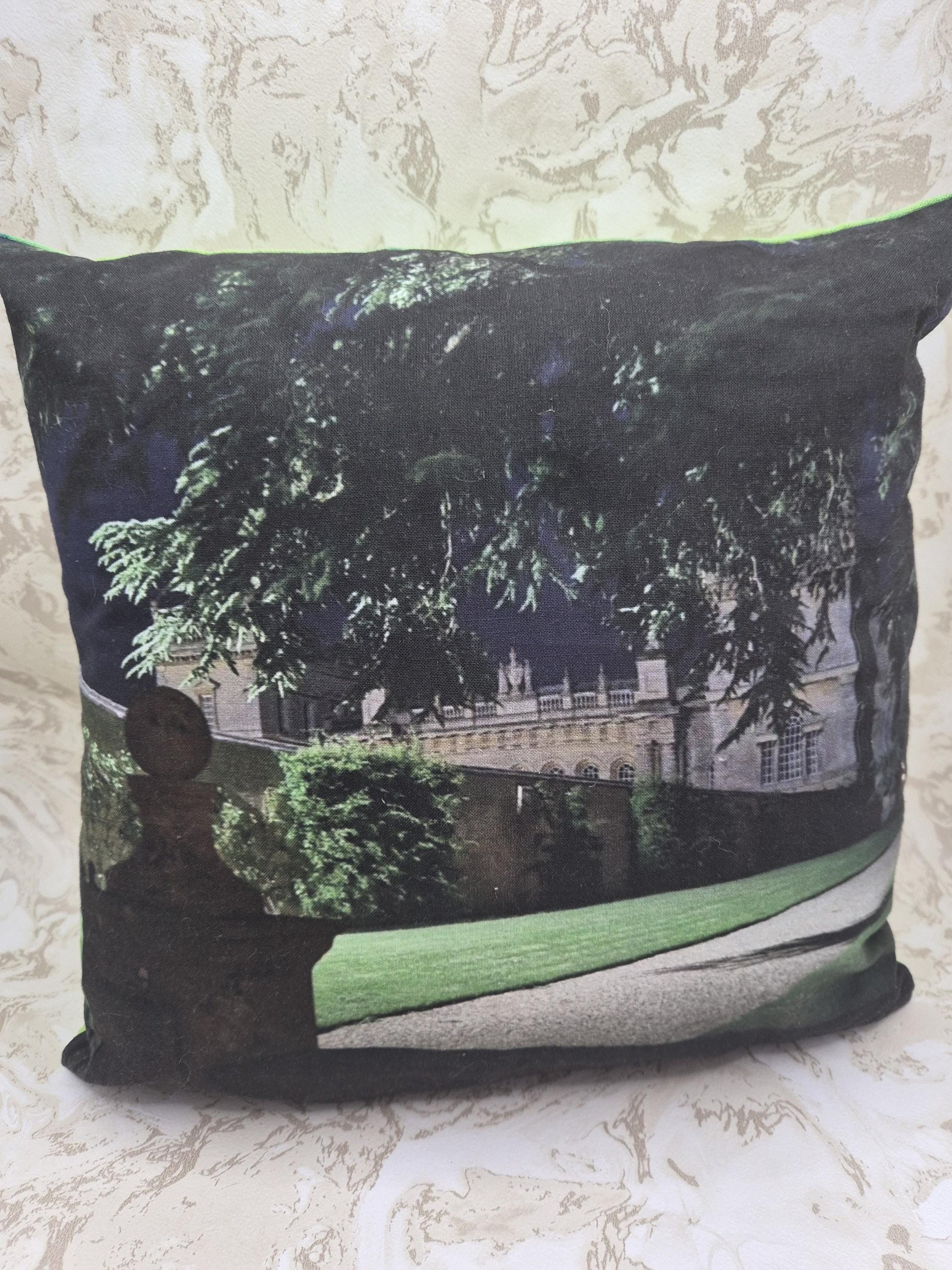 Grimsthorpe Castle Cushion Cover | Heritage Style, Hand-Dyed Backing (30x30cm)