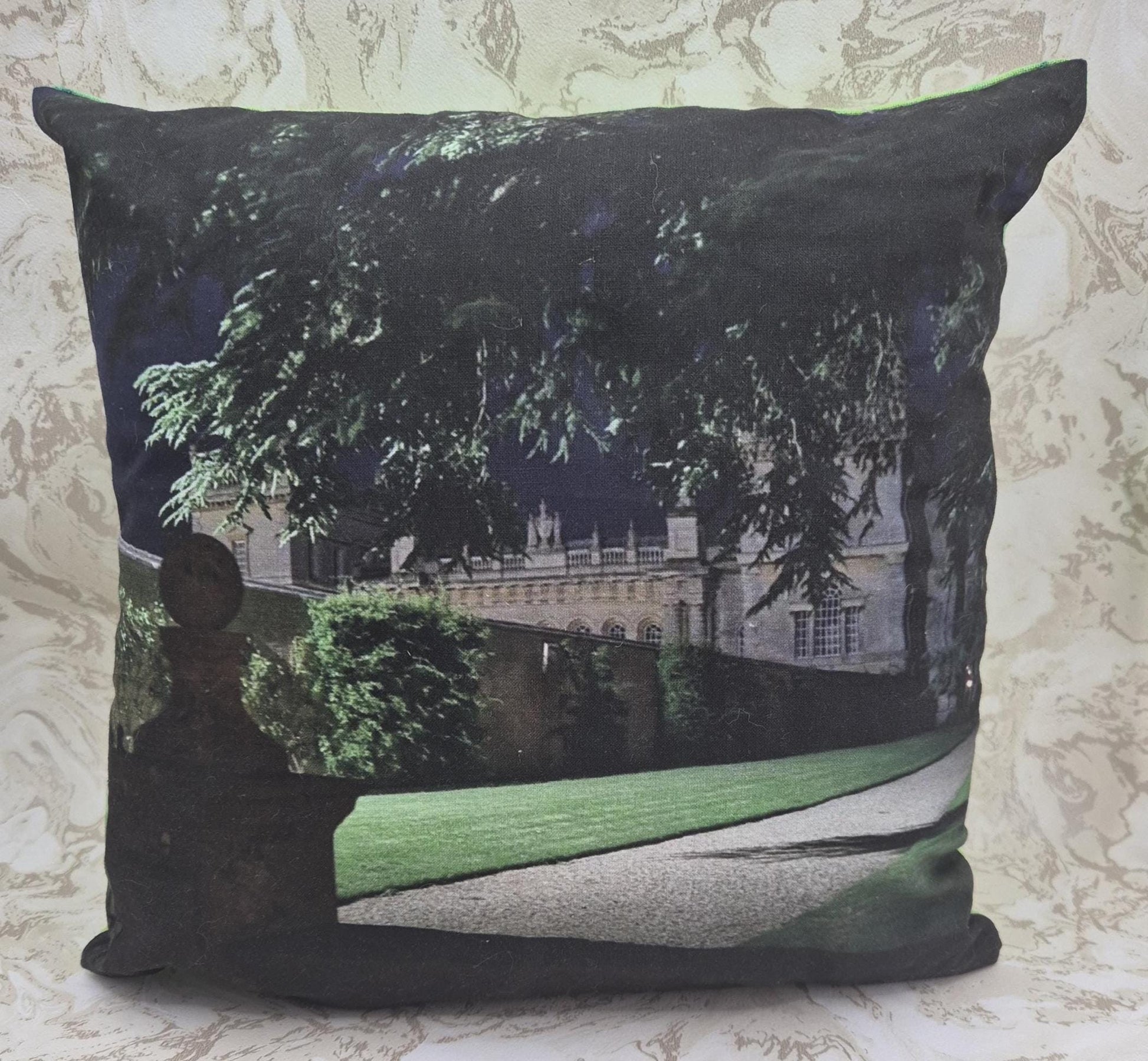 Grimsthorpe Castle Cushion Cover | Heritage Style, Hand-Dyed Backing (30x30cm)