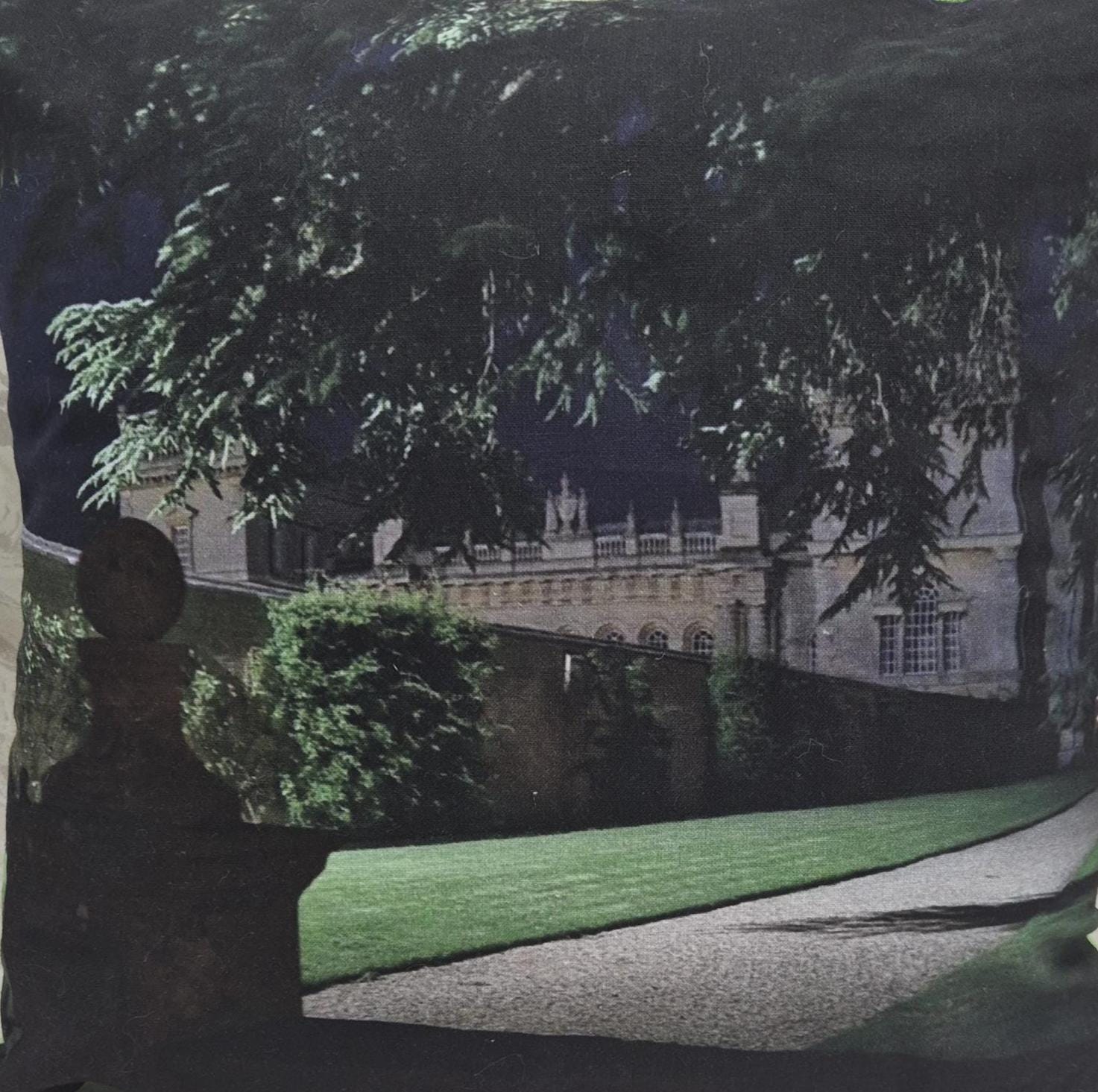 Grimsthorpe Castle Cushion Cover | Heritage Style, Hand-Dyed Backing (30x30cm)