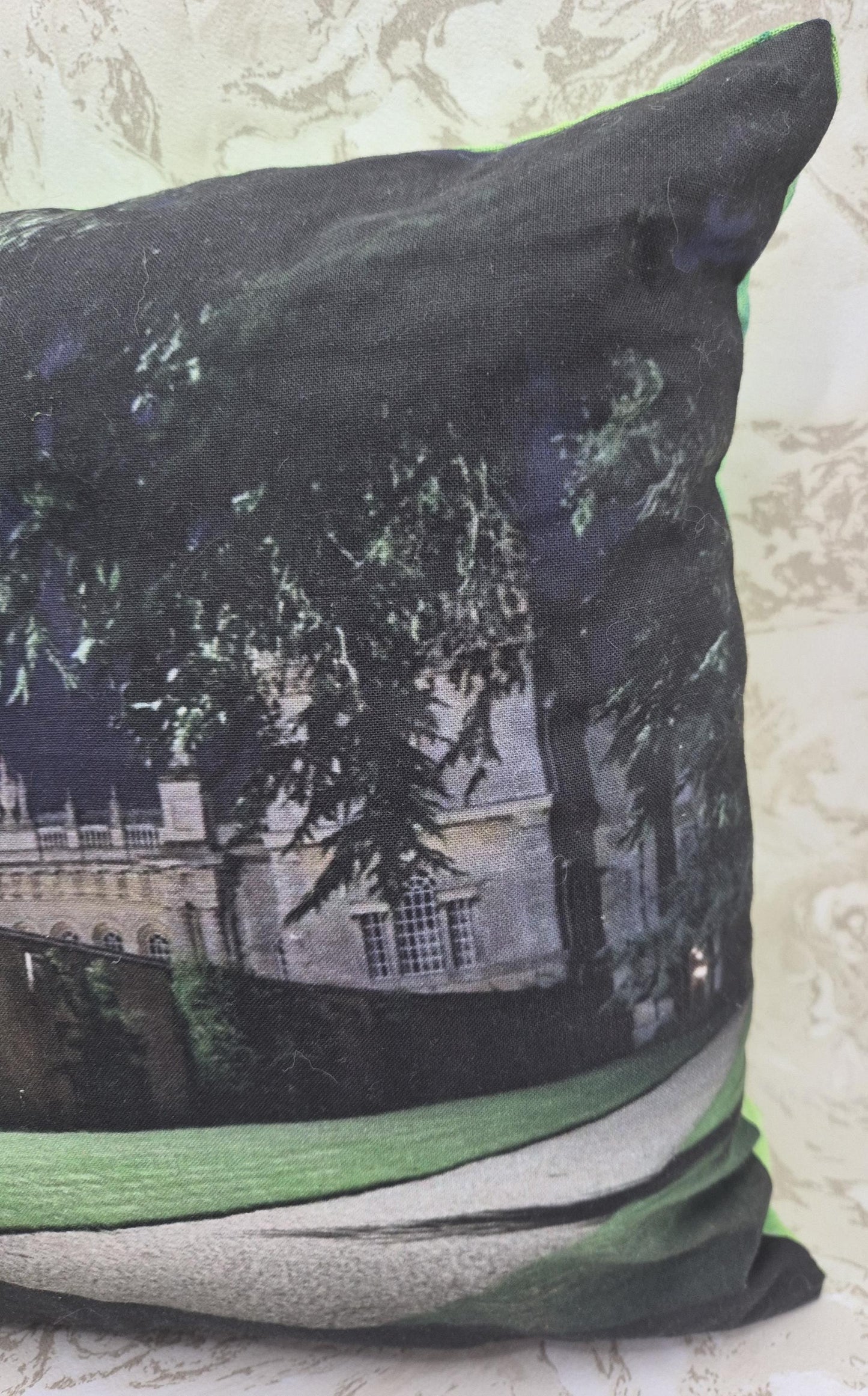 Grimsthorpe Castle Cushion Cover | Heritage Style, Hand-Dyed Backing (30x30cm)