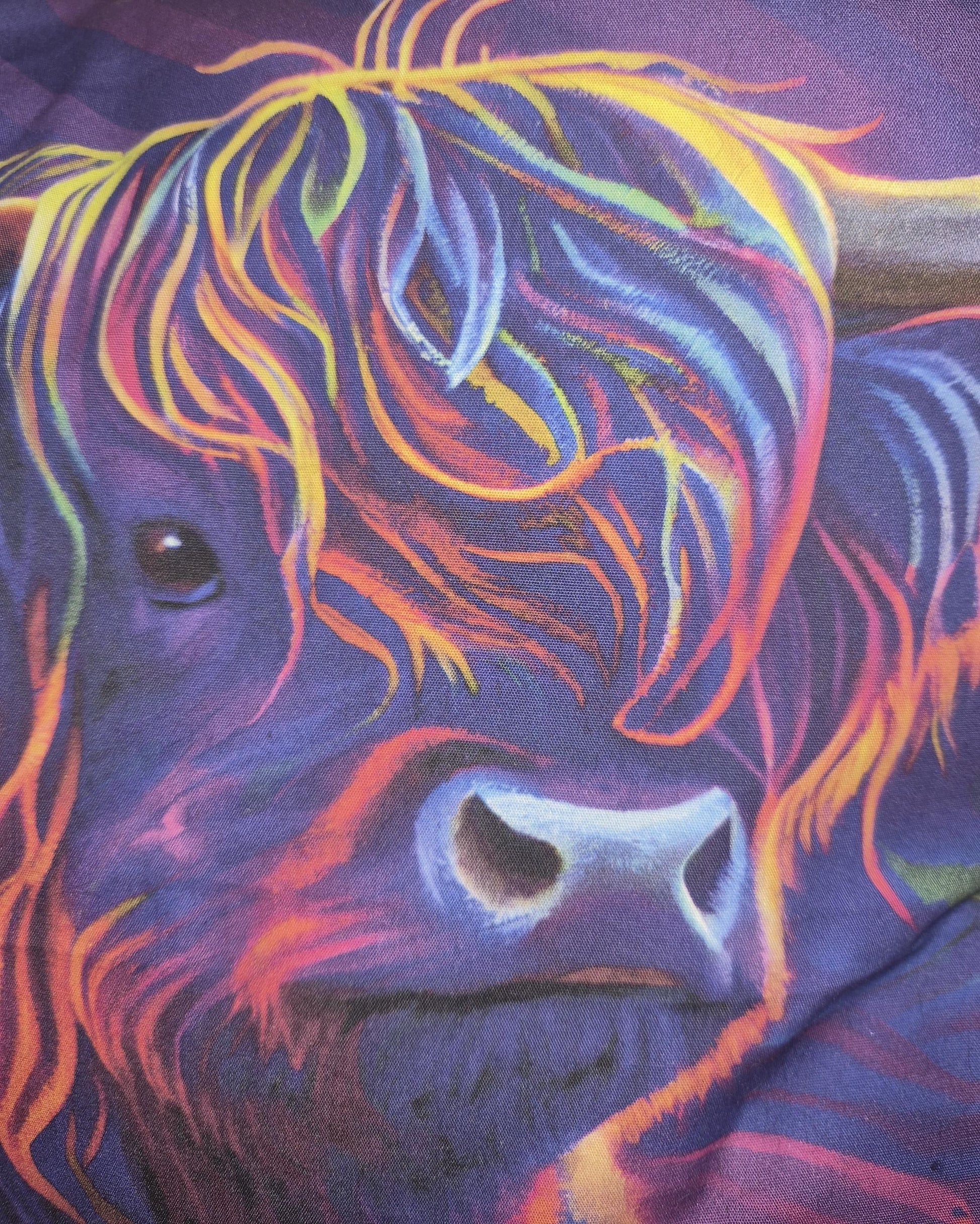 Vibrant Highland Cow Cushions | Colourful Scottish Accent Pillows (30x30cm)