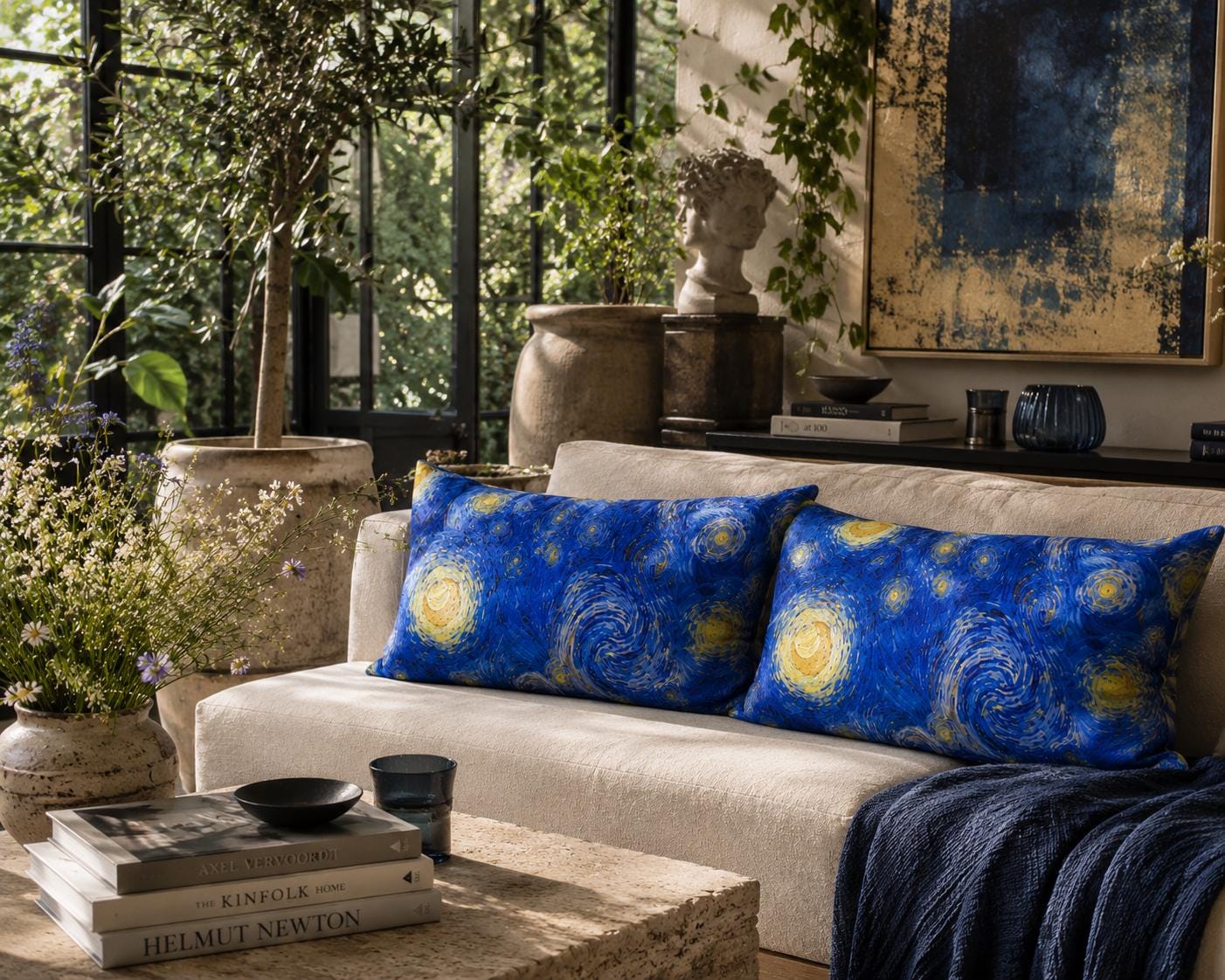 Van Gogh Print Outdoor Cushions: Waterproof Patio Pillows