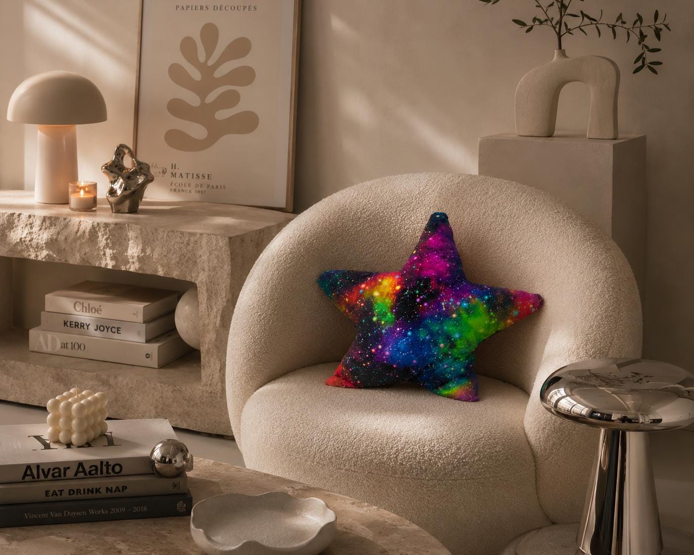 Galaxy Star Cushion: Vibrant Space Decor Pillow