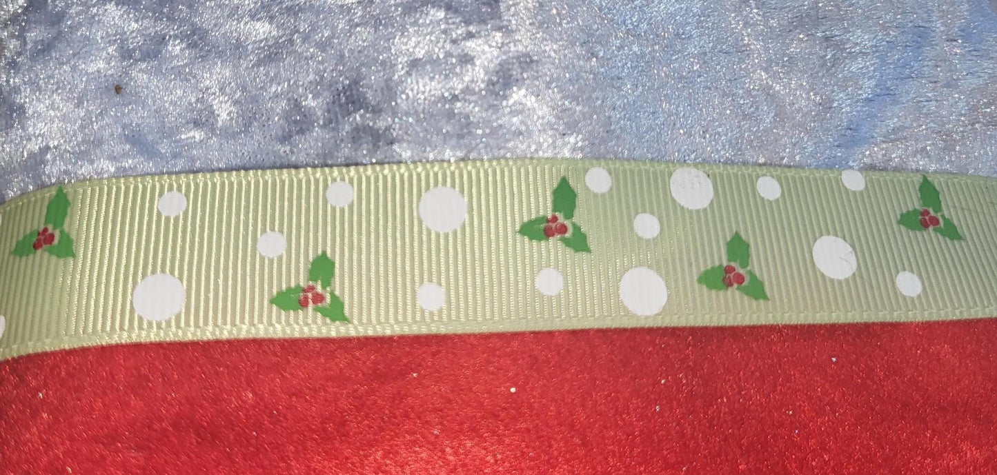 Handmade Red Felt Christmas Stocking: Green Ribbon & Blue Velvet Trim